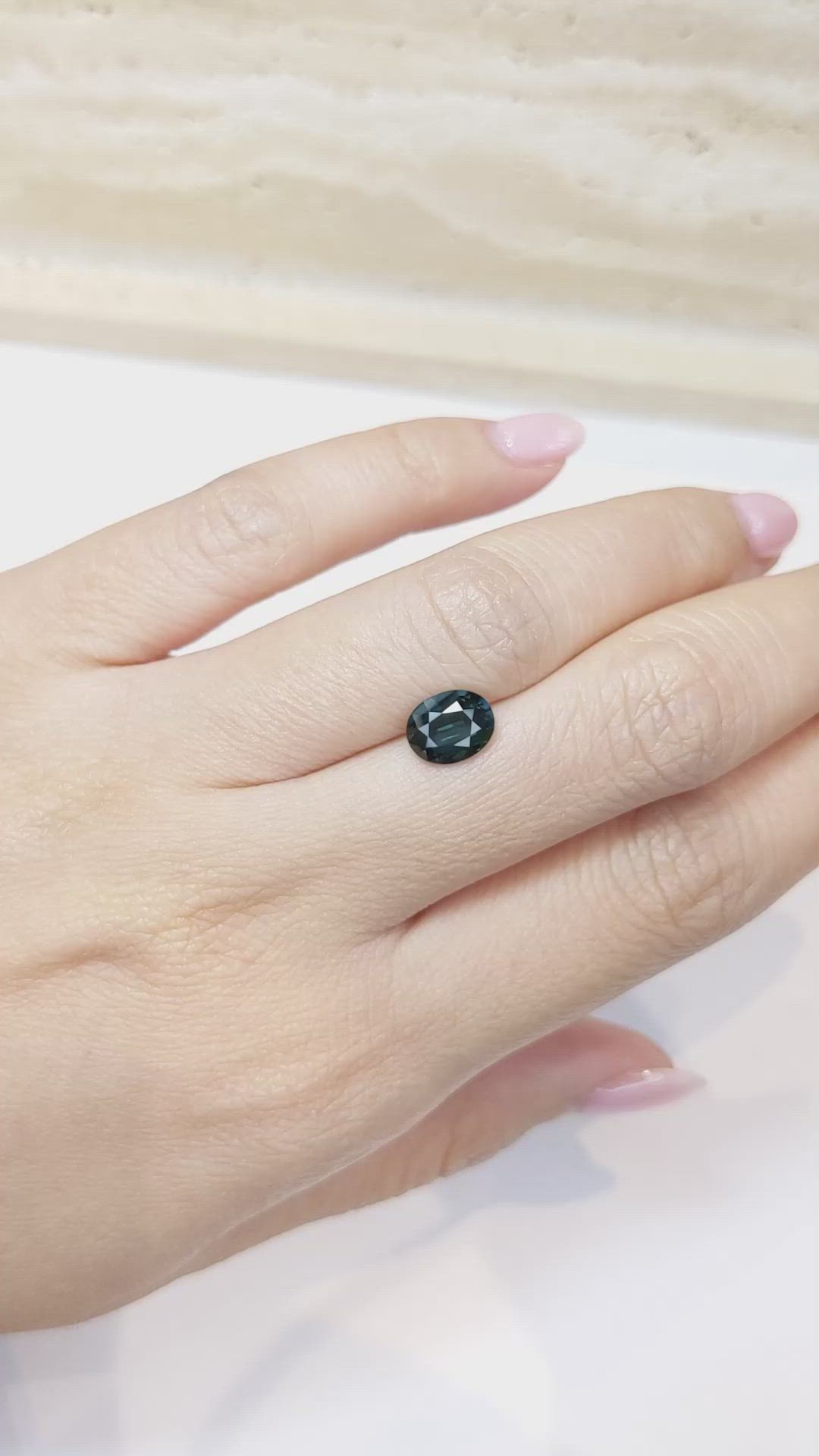 2.00 Ct. Greenish Blue Sapphire from Ceylon (Sri Lanka) Size Video