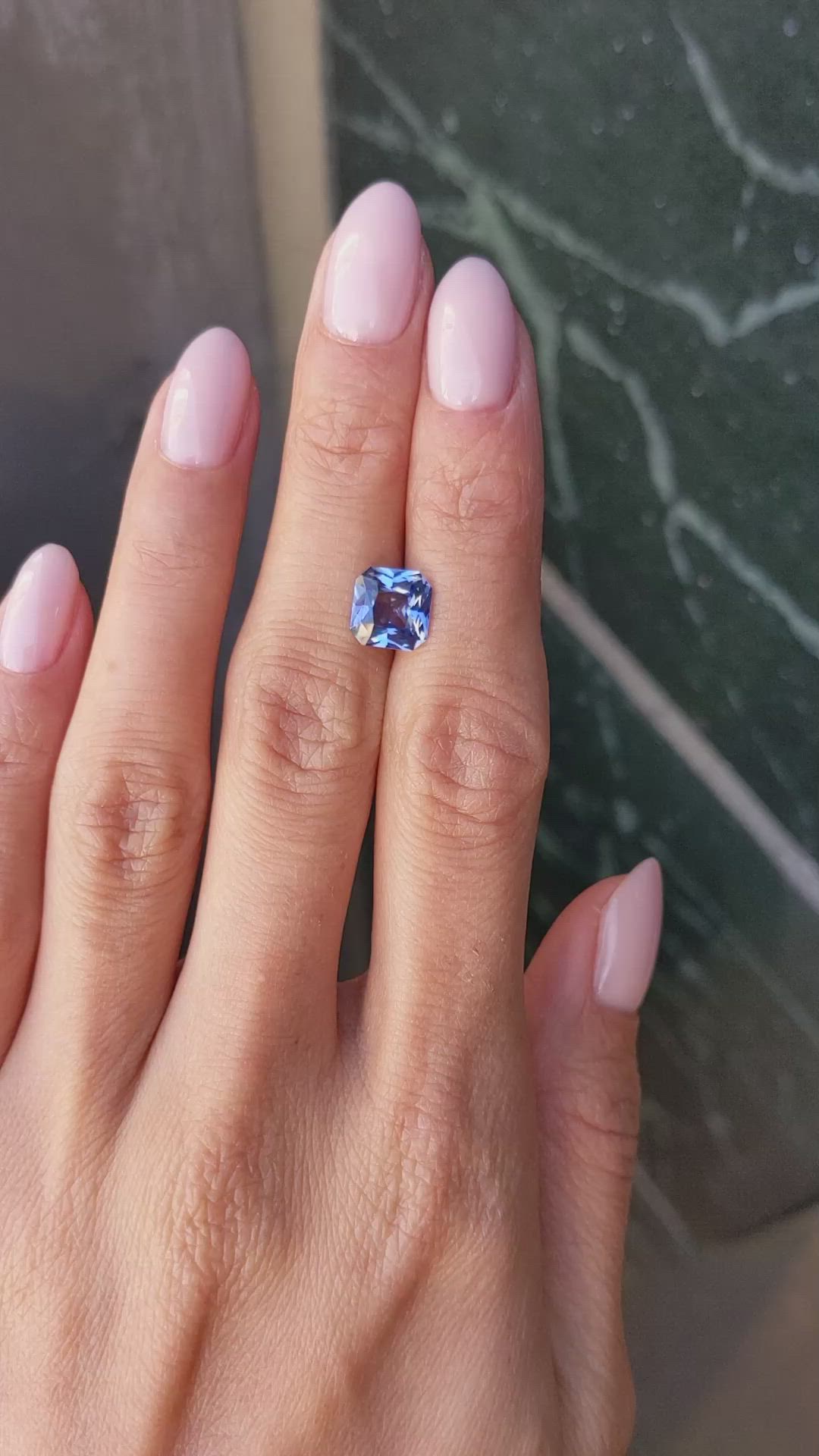 2.40 Ct. Purplish Blue Sapphire from Ceylon (Sri Lanka) Size Video