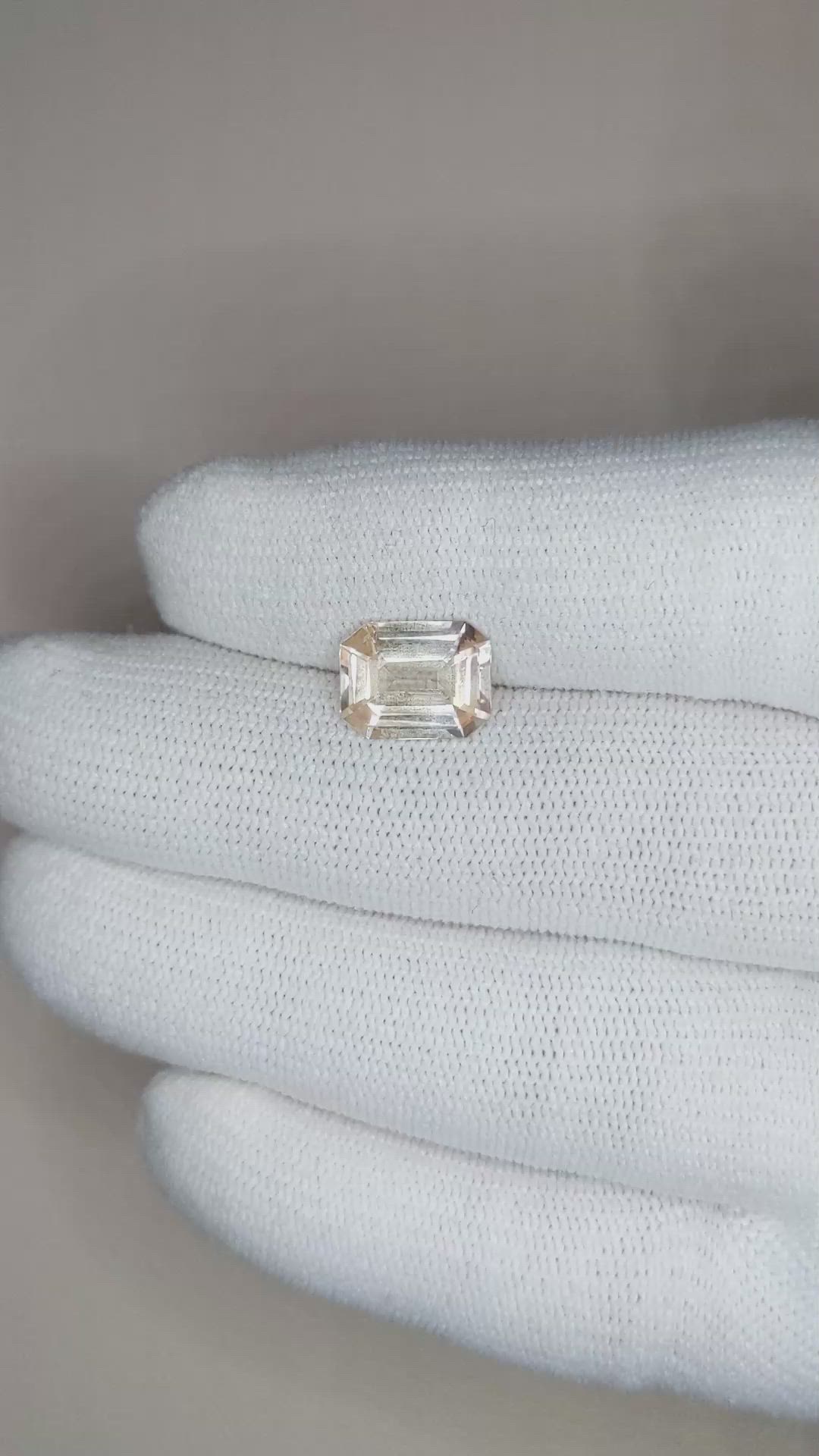 3.35 Ct. Peach Sapphire from Ceylon (Sri Lanka) Size Video