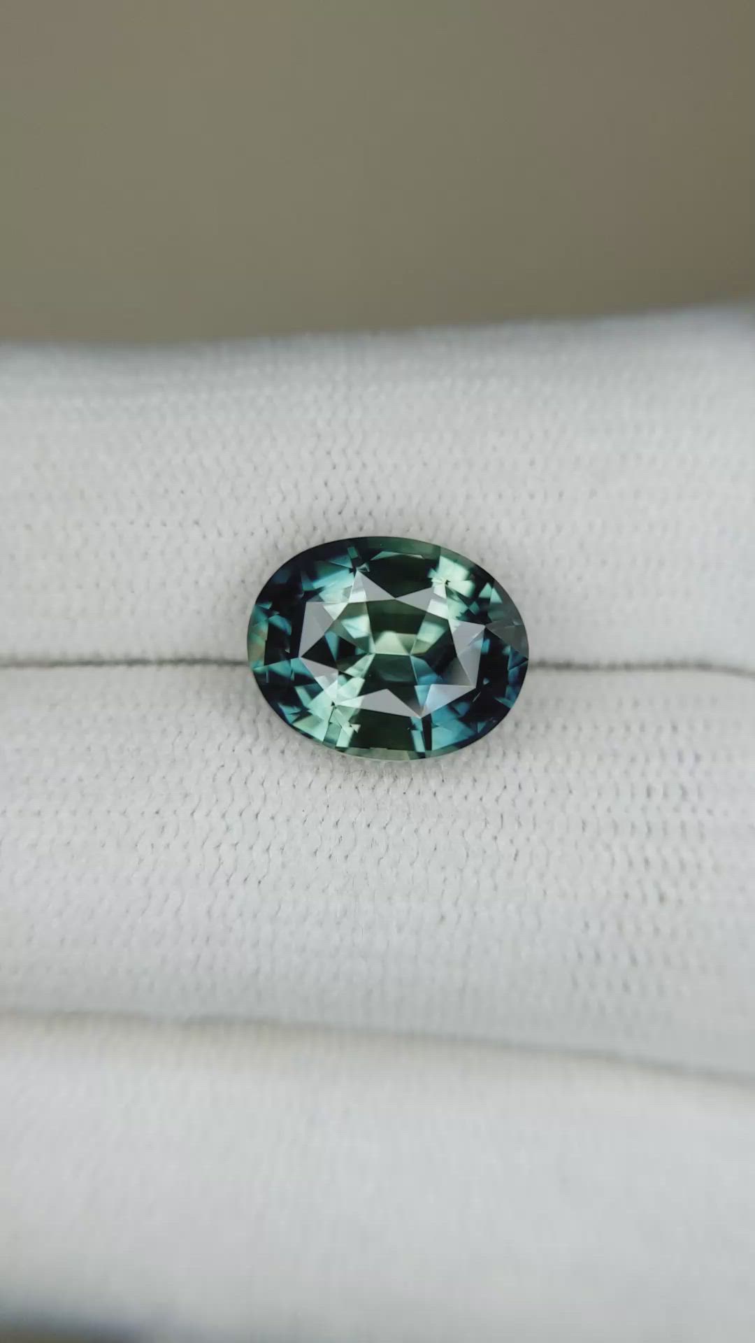 5.03 Ct. Bluish Green Sapphire from Madagascar Size Video