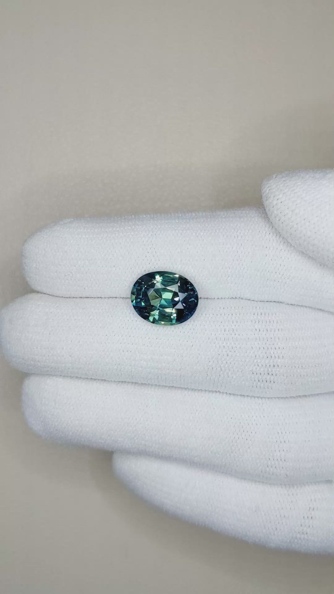 5.03 Ct. Bluish Green Sapphire from Madagascar Size Video