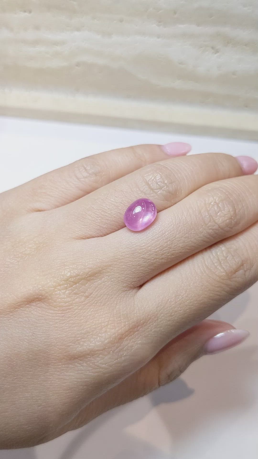 4.75 Ct. Pink Star Sapphire from Ceylon (Sri Lanka) Size Video