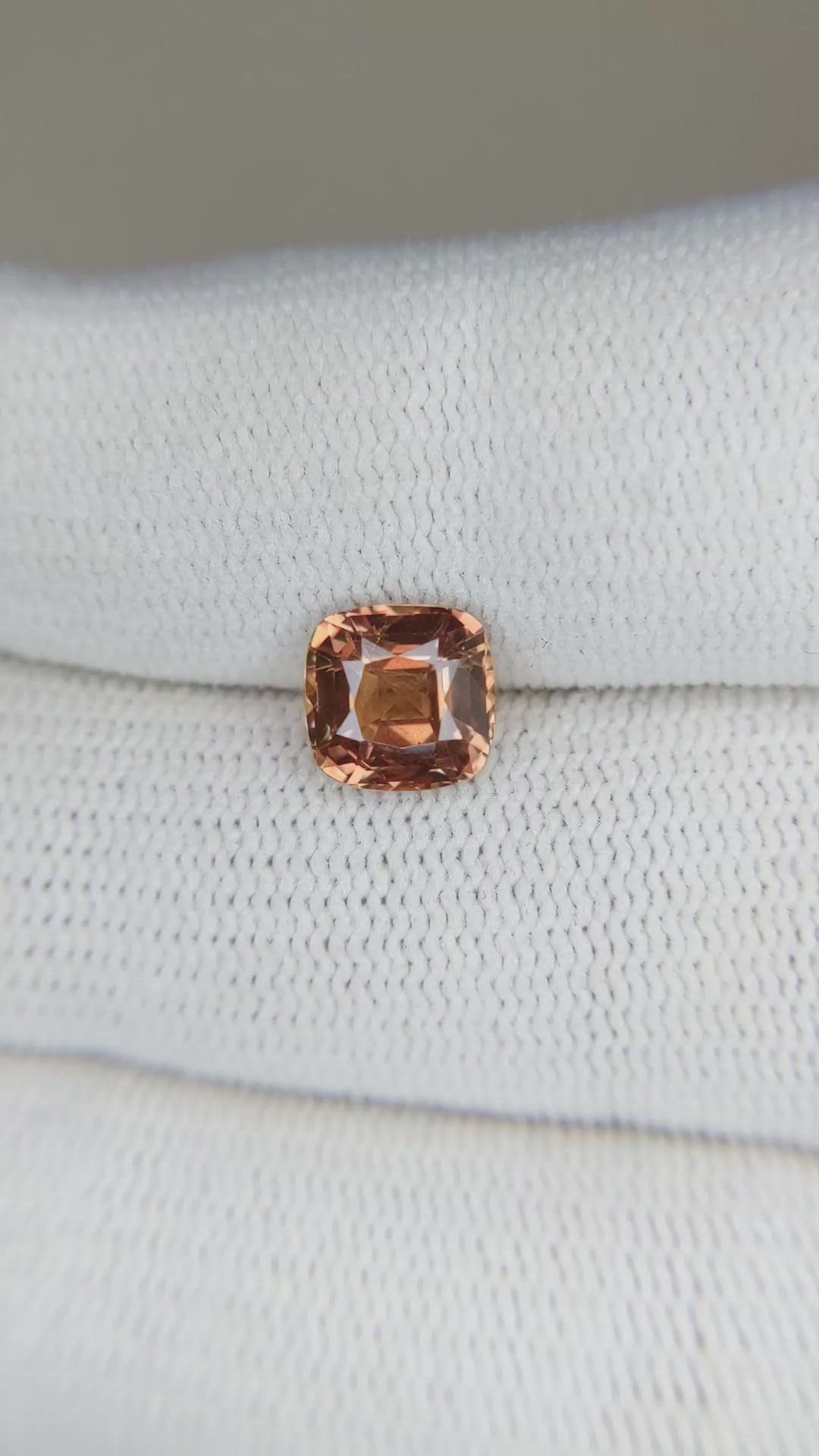 1.87 Ct. Orange Sapphire from Ceylon (Sri Lanka) Size Video