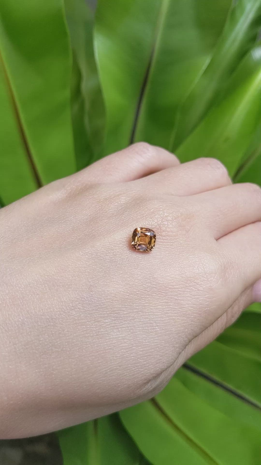 1.87 Ct. Orange Sapphire from Ceylon (Sri Lanka) Size Video