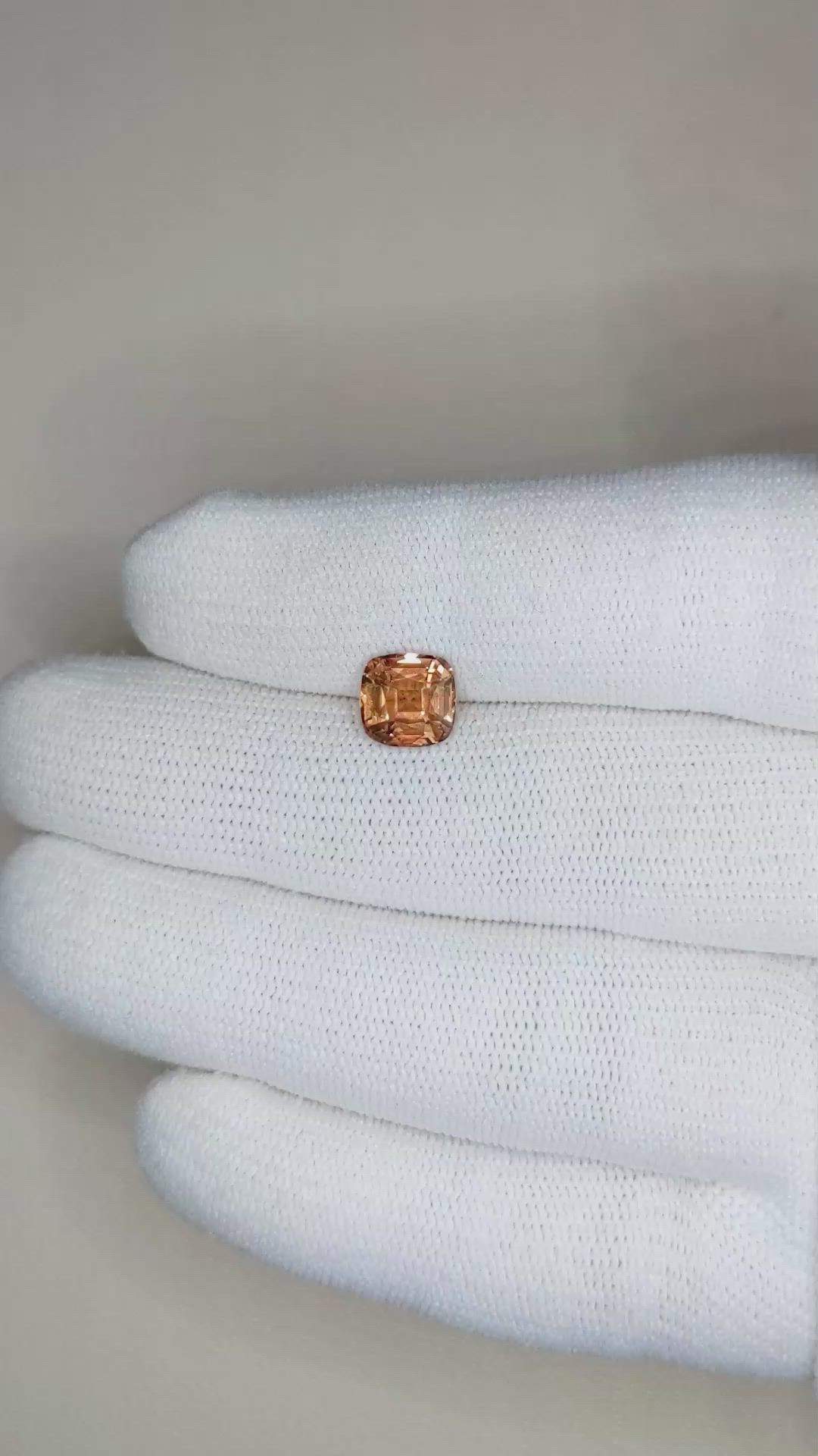 1.87 Ct. Orange Sapphire from Ceylon (Sri Lanka) Size Video
