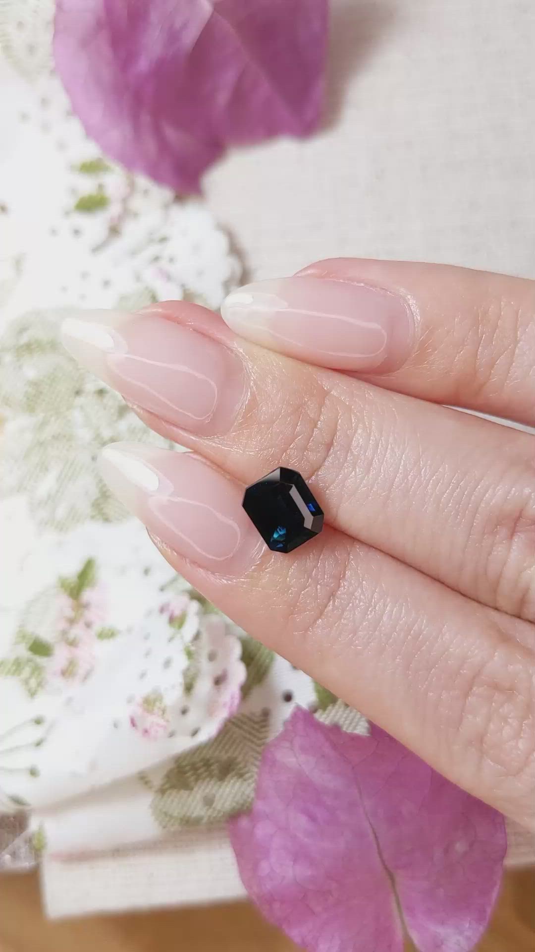 2.19 Ct. Greenish Blue Sapphire from Ceylon (Sri Lanka) Size Video