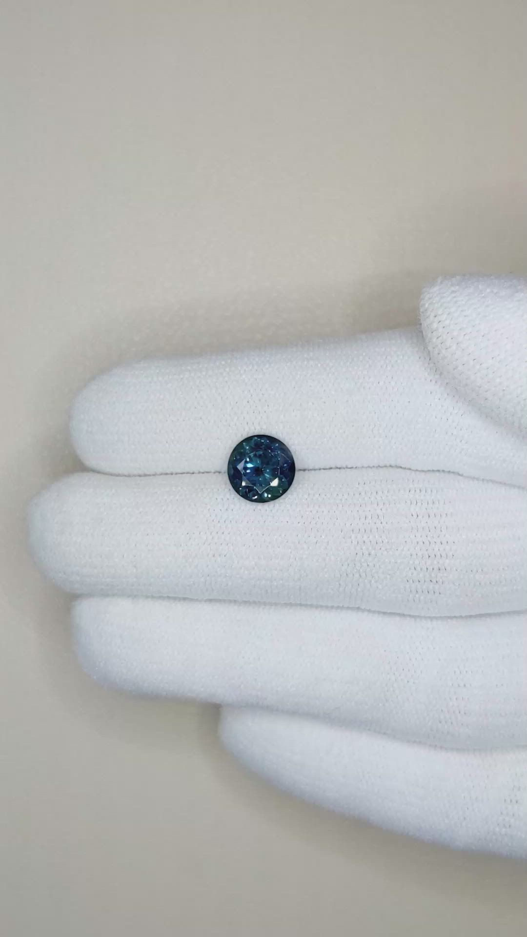 1.94 Ct. Greenish Blue Sapphire from Ceylon (Sri Lanka) Size Video