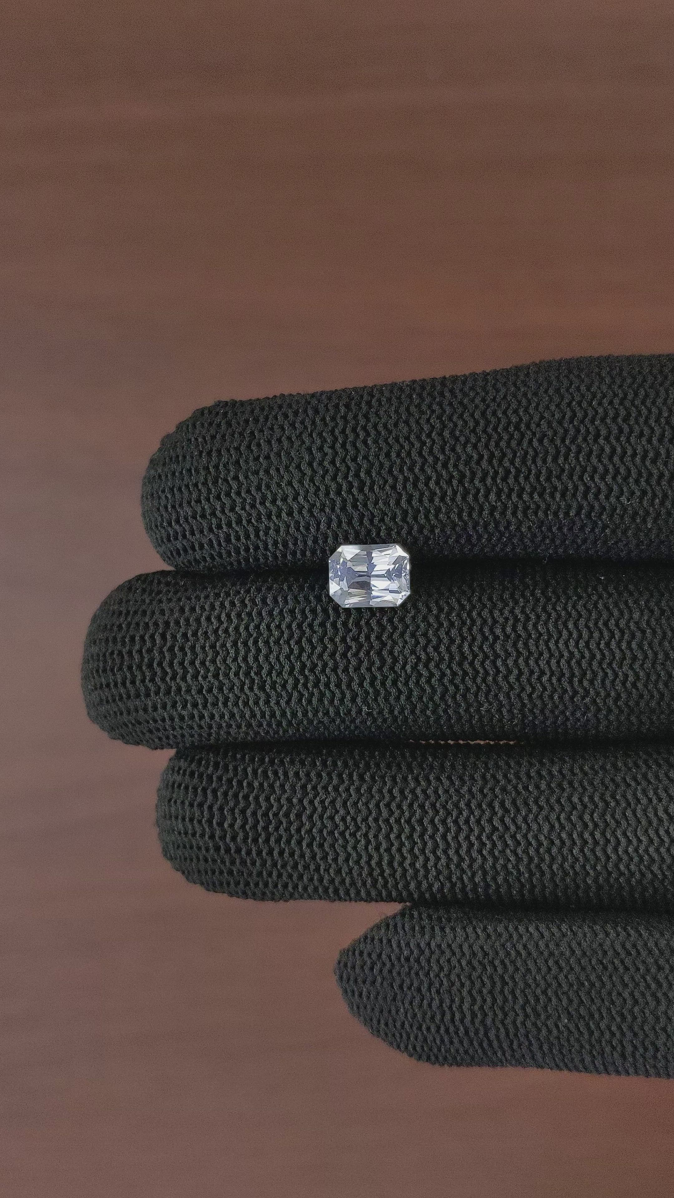 1.75 Ct. White Sapphire from Ceylon (Sri Lanka) Size Video