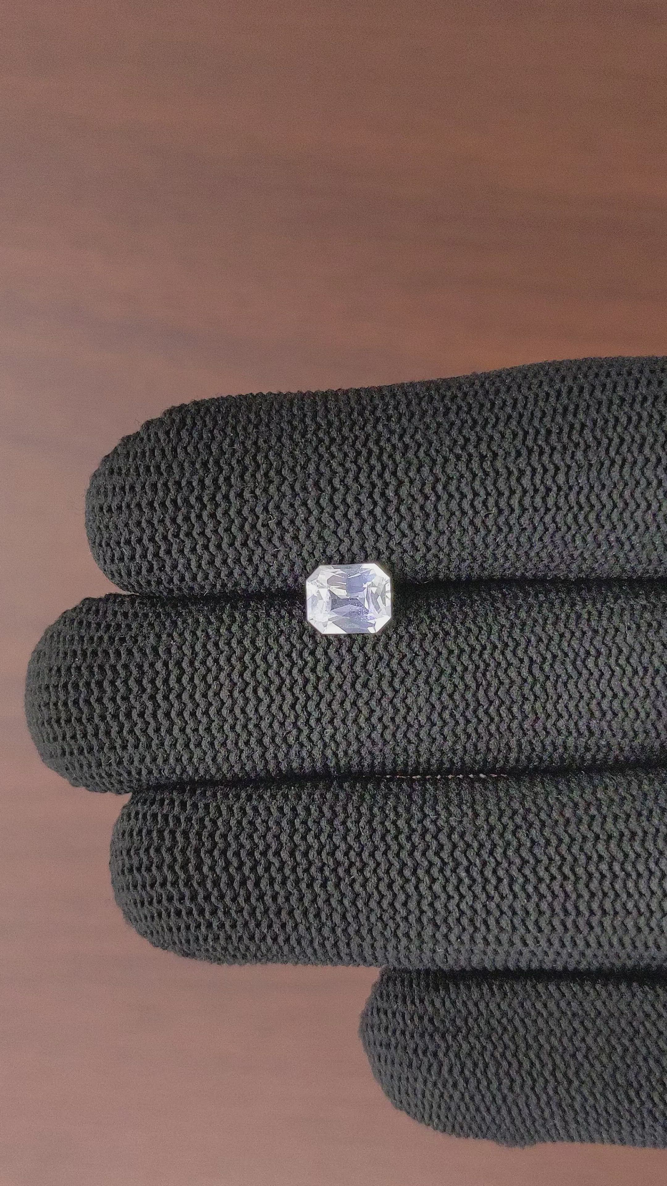 1.47 Ct. White Sapphire from Ceylon (Sri Lanka) Size Video