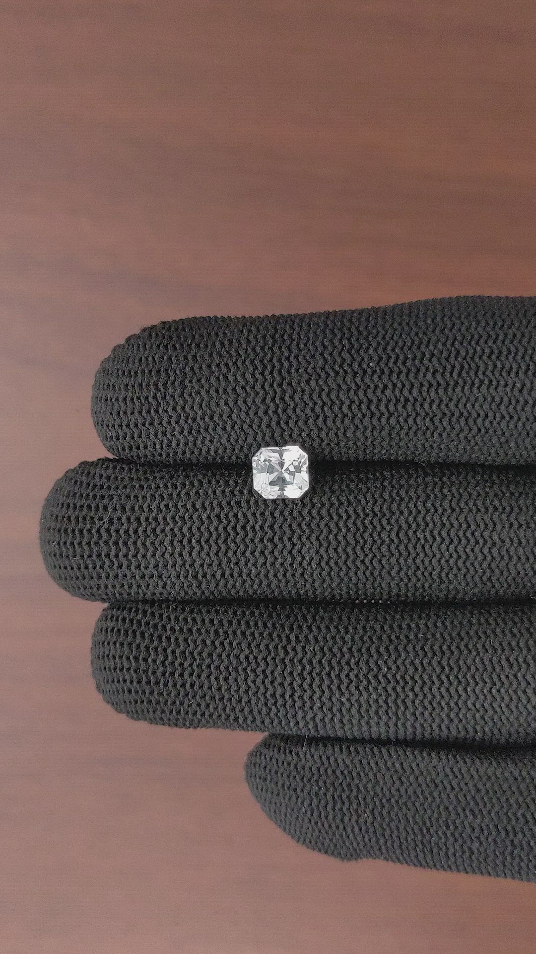 1.45 Ct. White Sapphire from Ceylon (Sri Lanka) Size Video