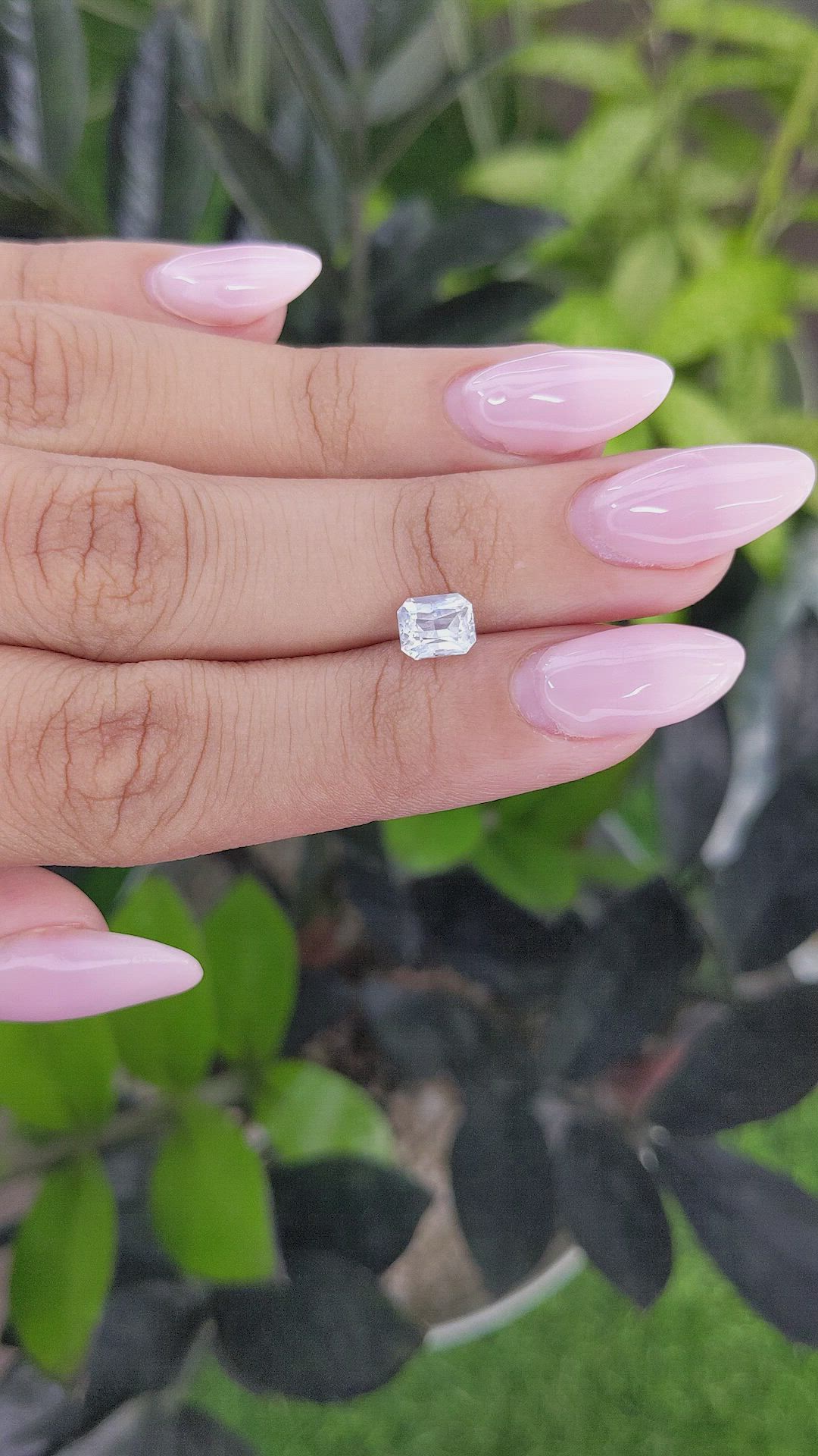 1.36 Ct. White Sapphire from Ceylon (Sri Lanka) Size Video