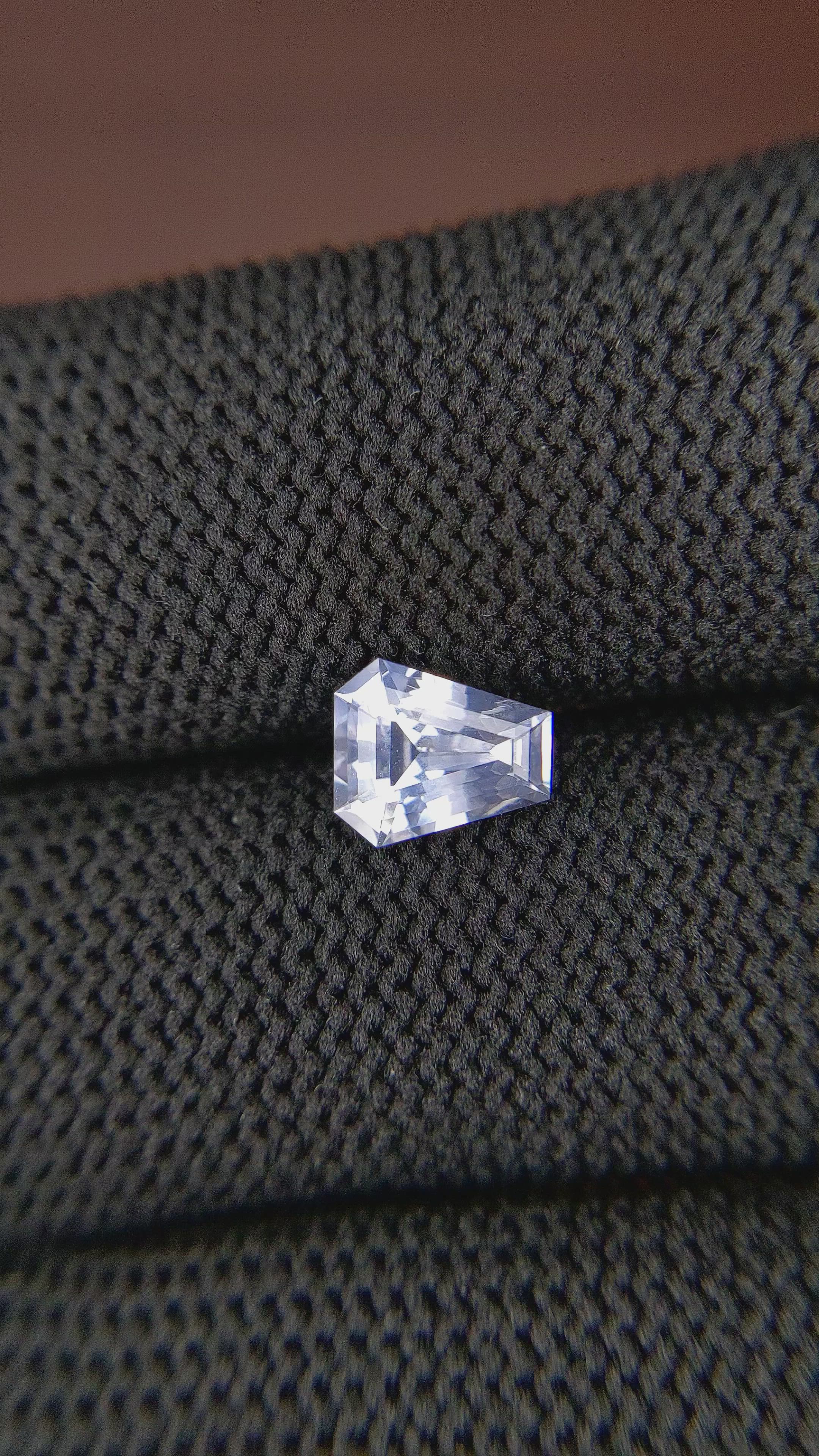 1.36 Ct. White Sapphire from Ceylon (Sri Lanka) Size Video