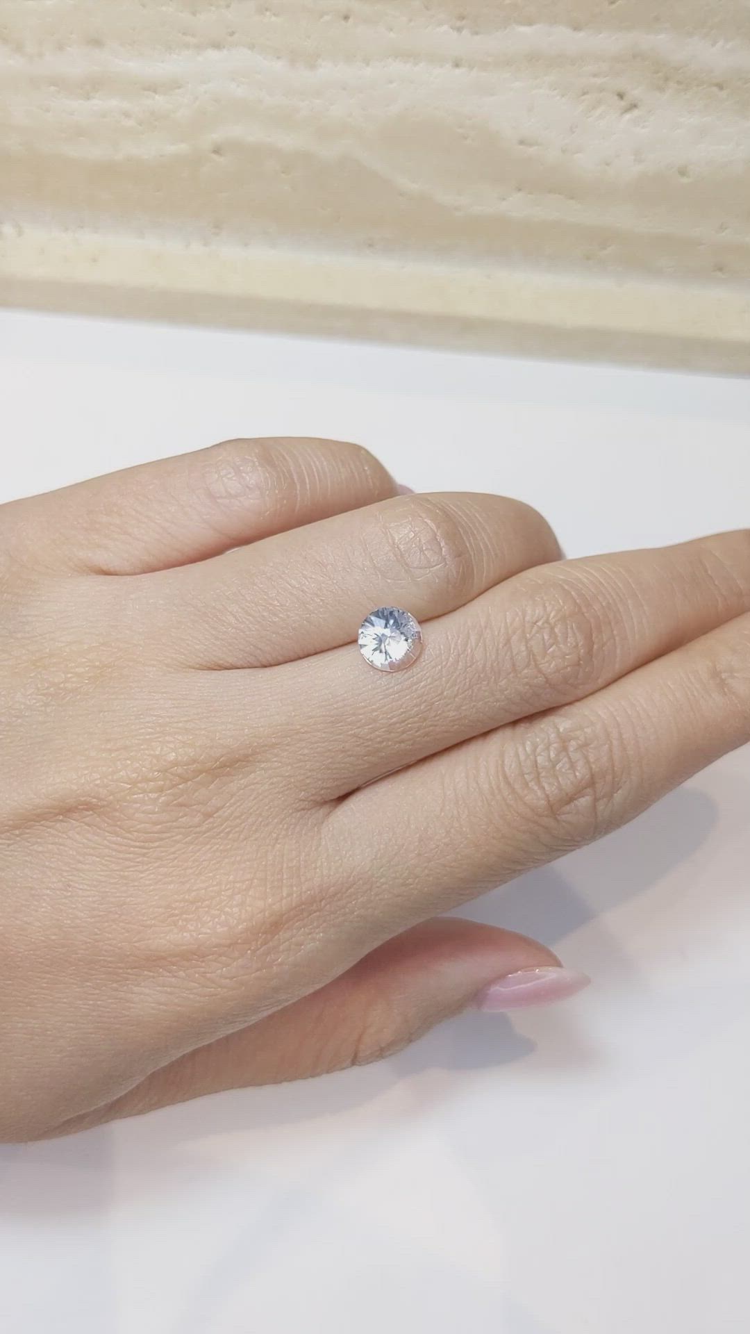 1.45 Ct. White Sapphire from Ceylon (Sri Lanka) Size Video