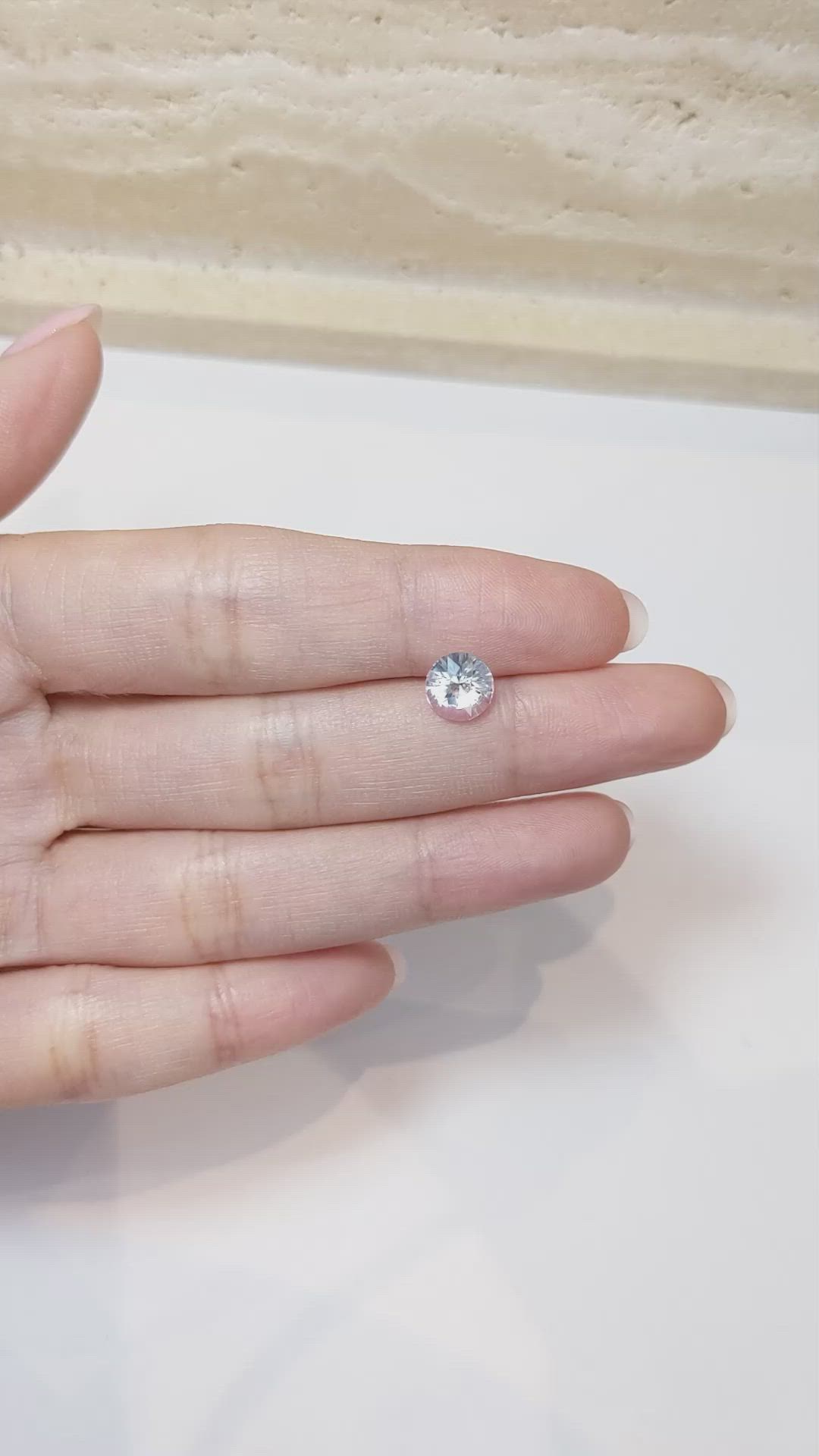 1.45 Ct. White Sapphire from Ceylon (Sri Lanka) Size Video