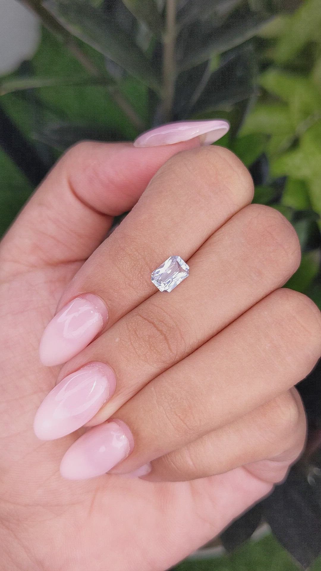 1.15 Ct. White Sapphire from Ceylon (Sri Lanka) Size Video