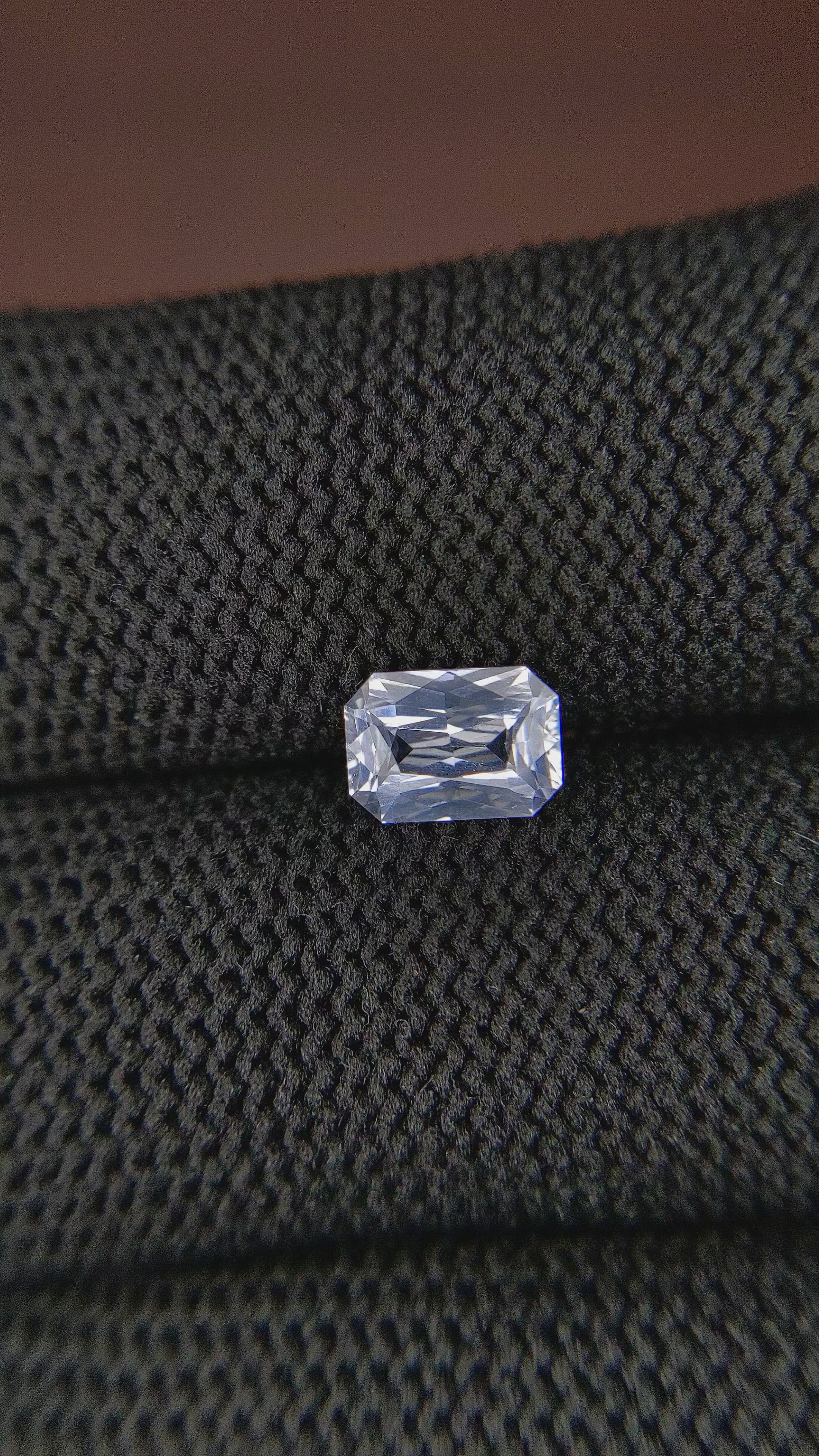1.15 Ct. White Sapphire from Ceylon (Sri Lanka) Size Video