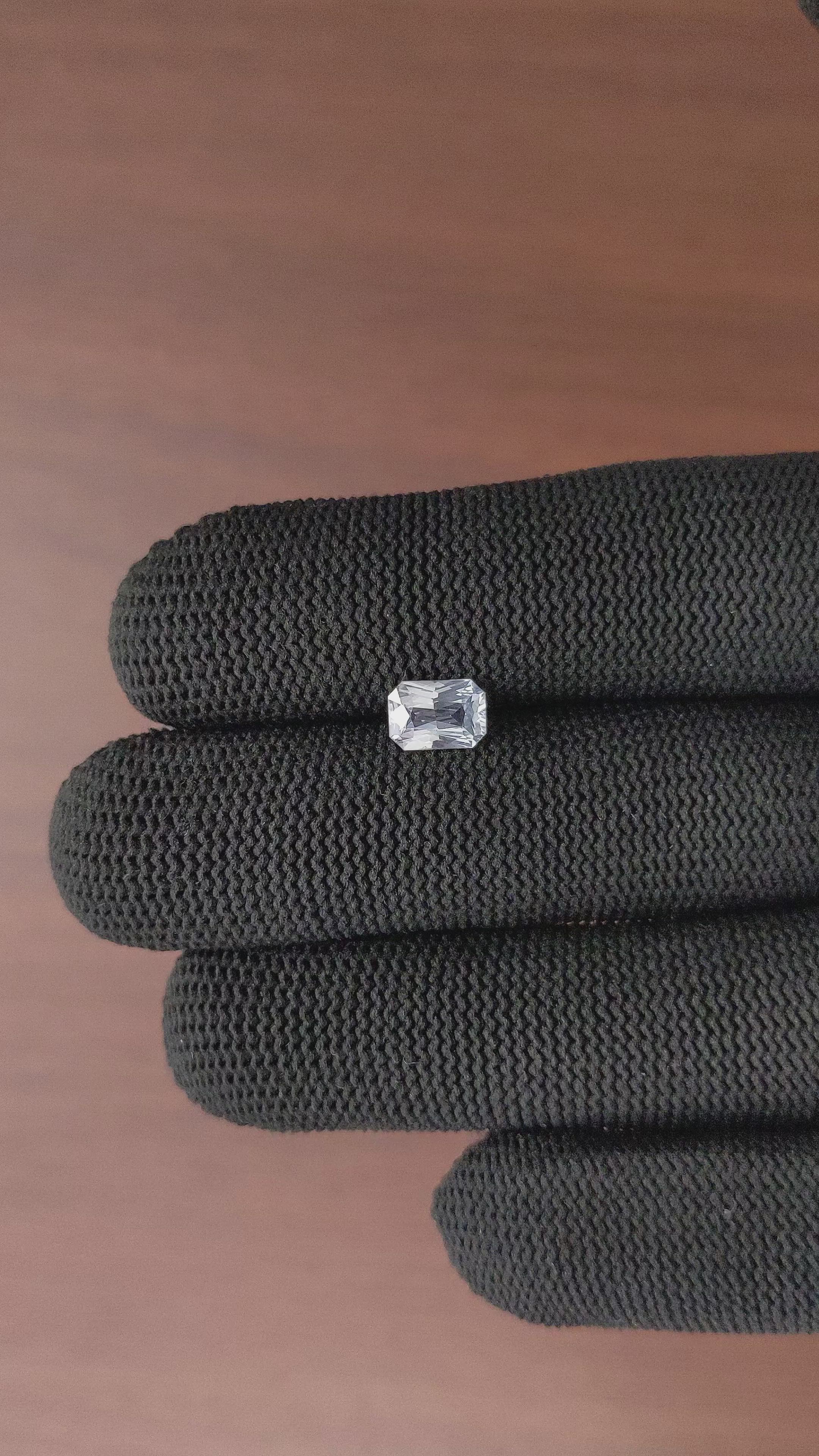 1.15 Ct. White Sapphire from Ceylon (Sri Lanka) Size Video