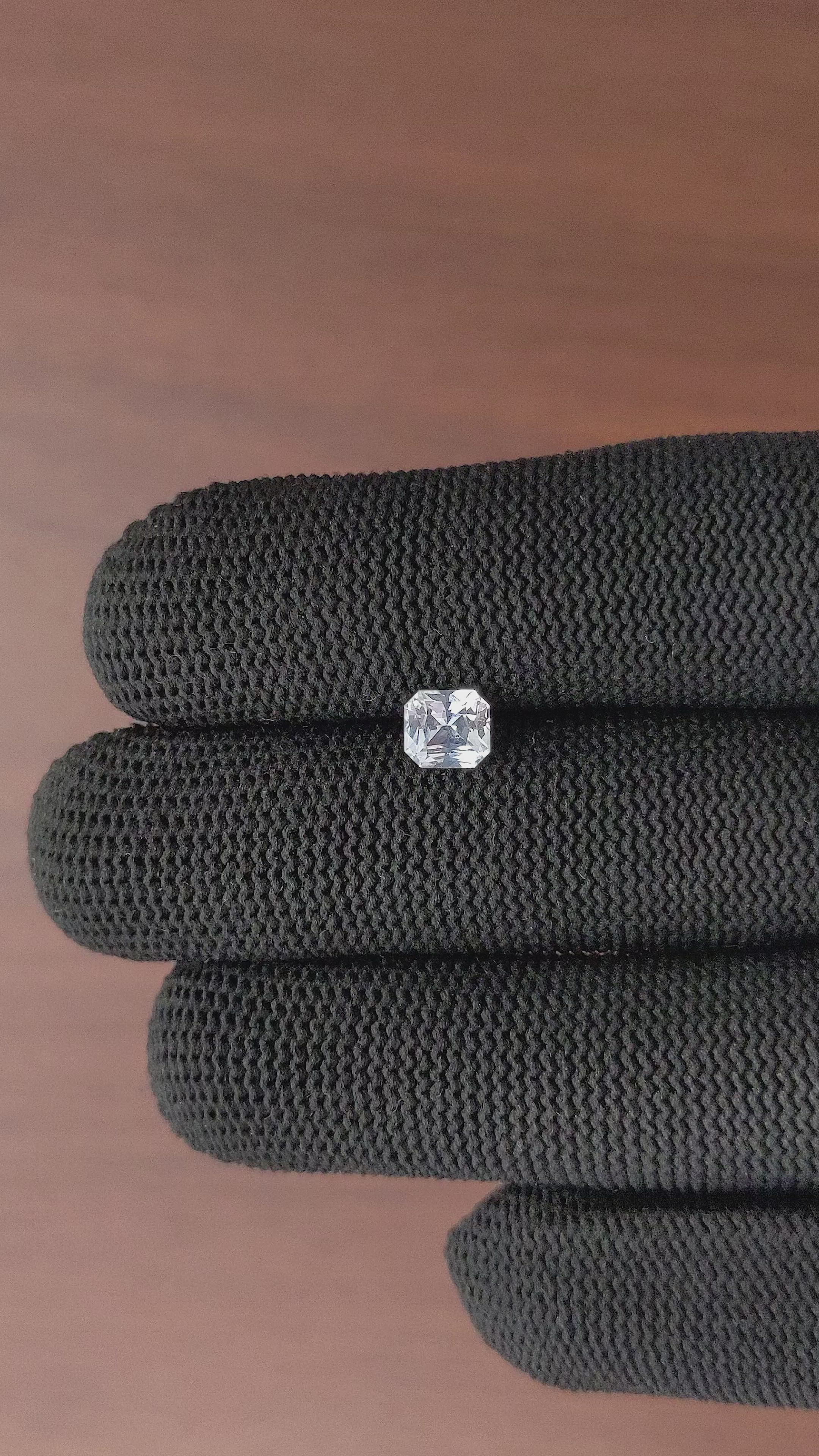 1.12 Ct. White Sapphire from Ceylon (Sri Lanka) Size Video