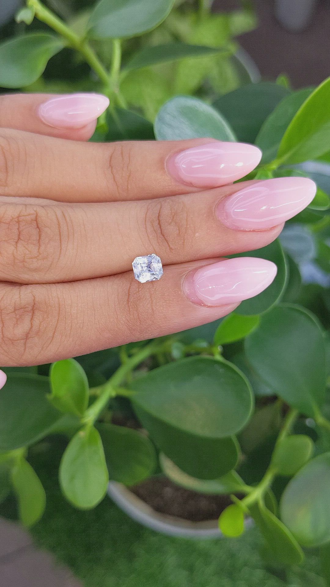 1.12 Ct. White Sapphire from Ceylon (Sri Lanka) Size Video