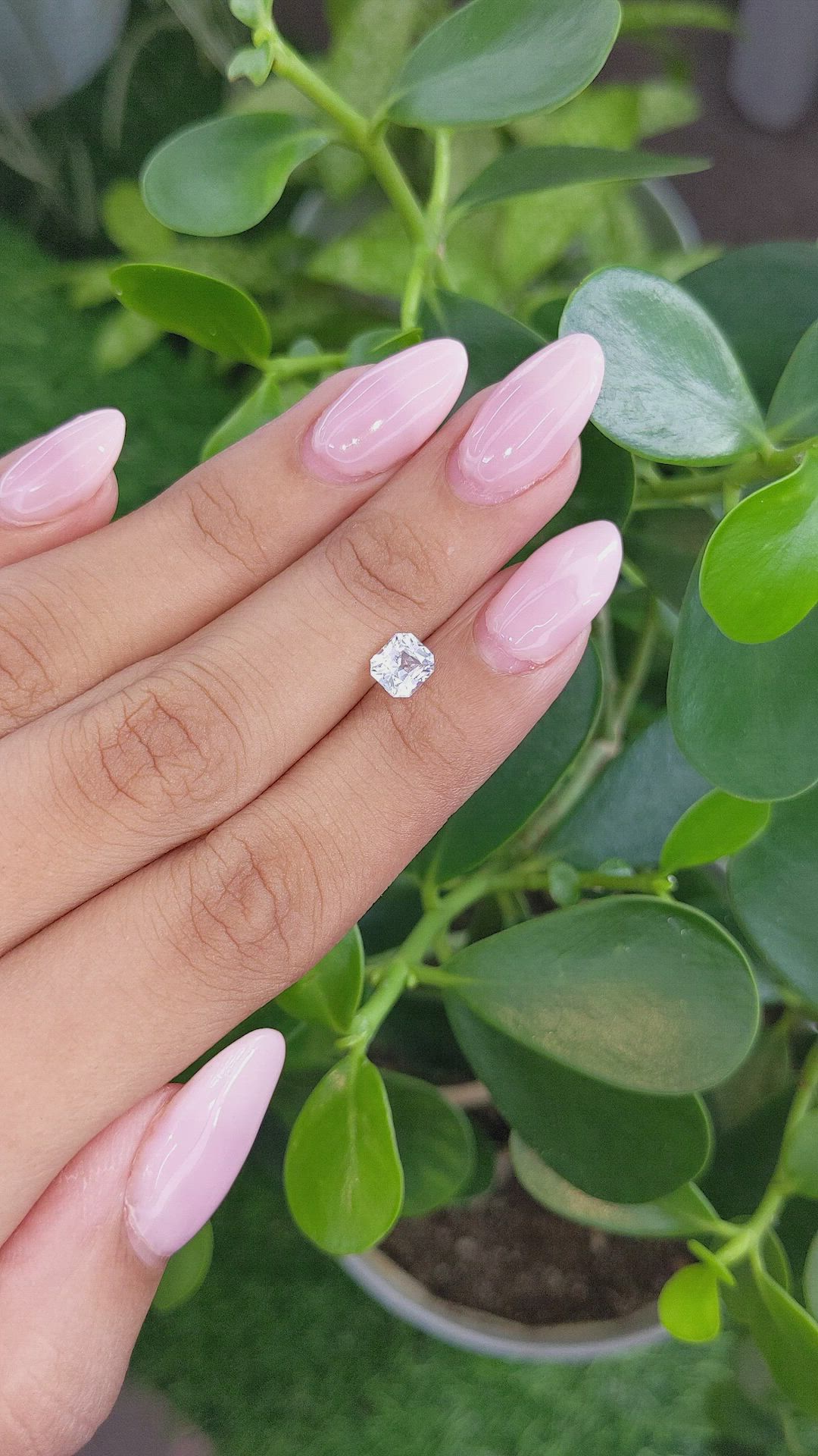 1.12 Ct. White Sapphire from Ceylon (Sri Lanka) Size Video