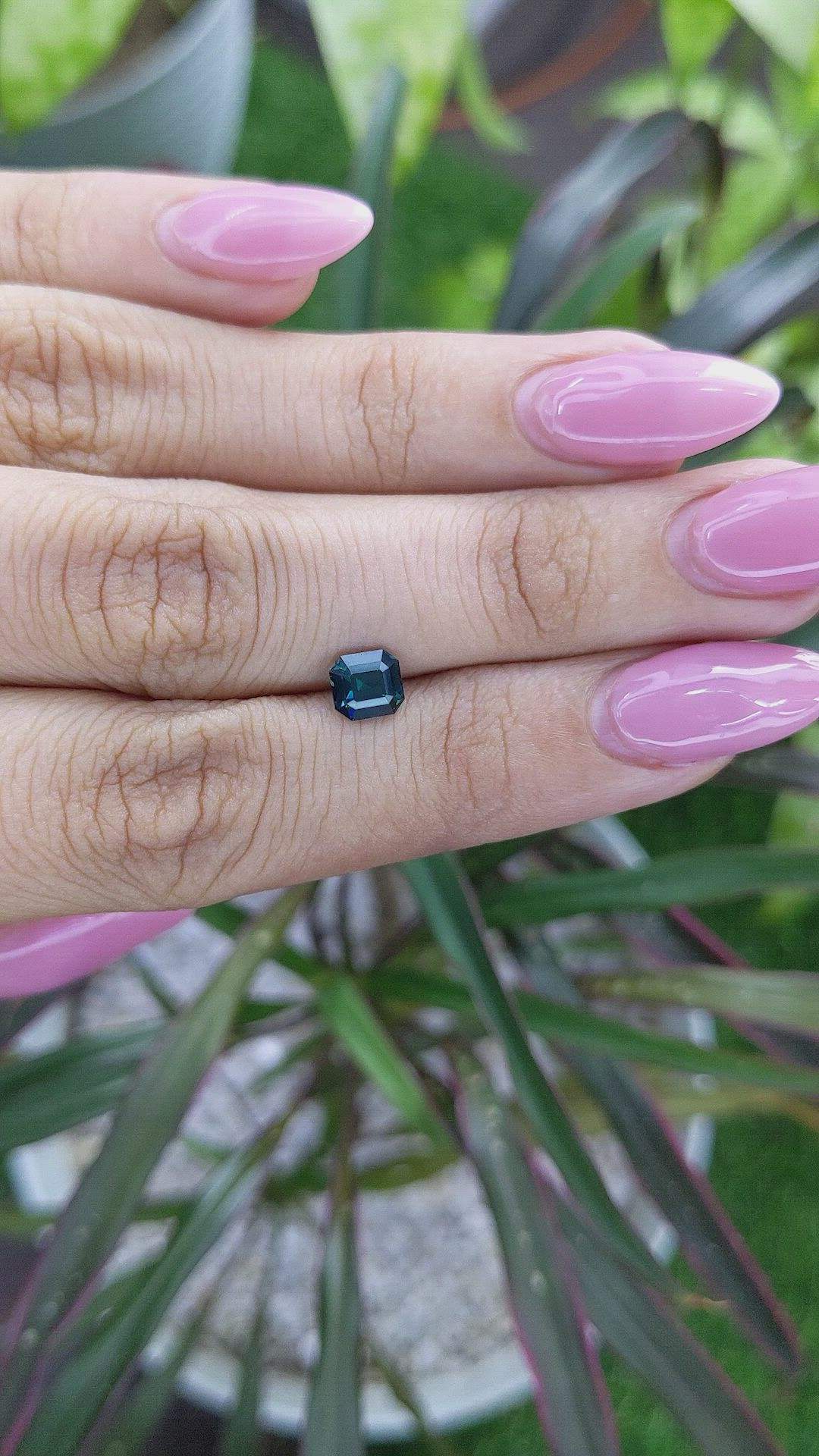 1.10 Ct. Bluish Green Sapphire from Madagascar Size Video