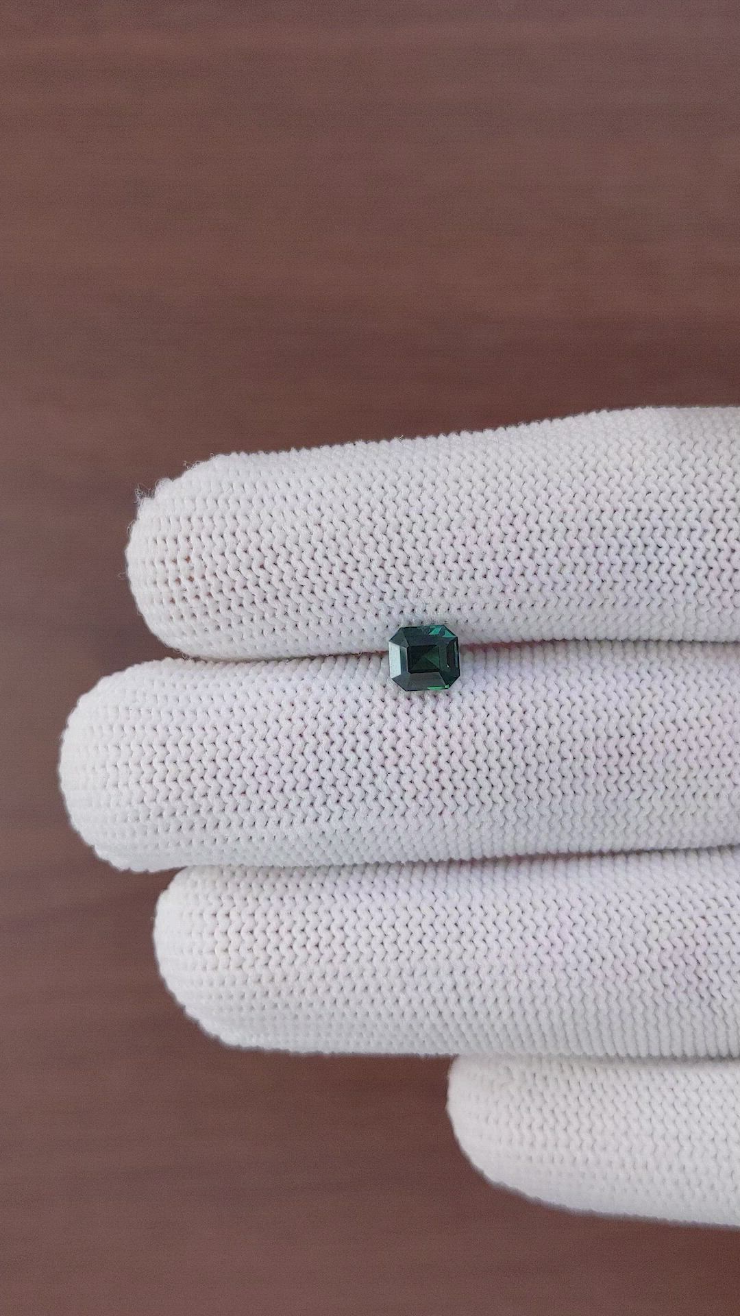 1.10 Ct. Bluish Green Sapphire from Madagascar Size Video