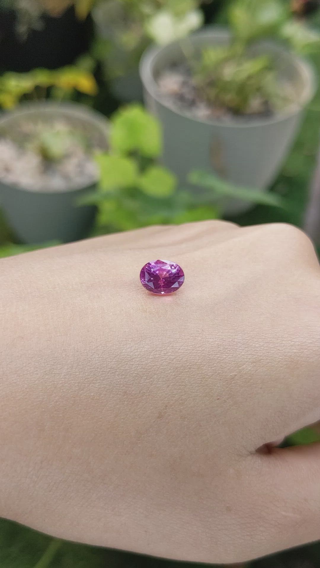 3.05 Ct. Purplish Pink Sapphire from Ceylon (Sri Lanka) Size Video