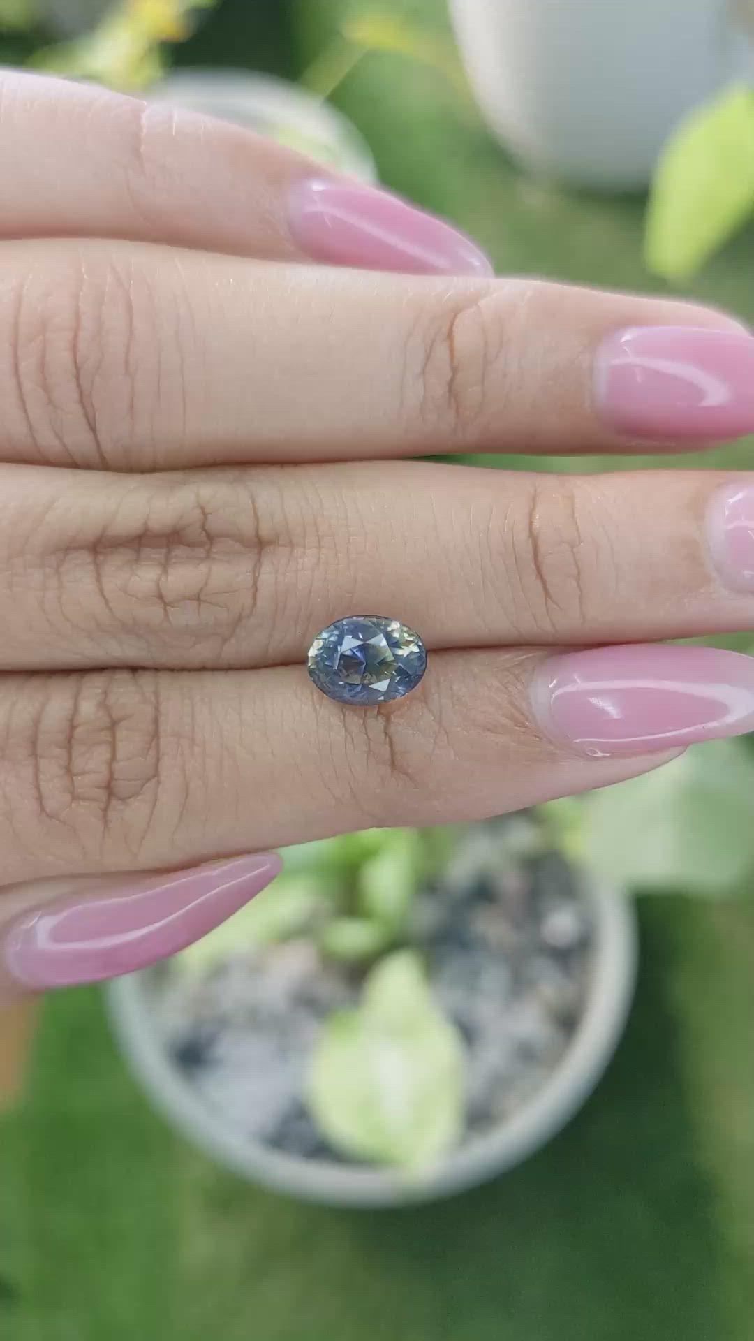 2.45 Ct. Bi Color Sapphire from Ceylon (Sri Lanka) Size Video