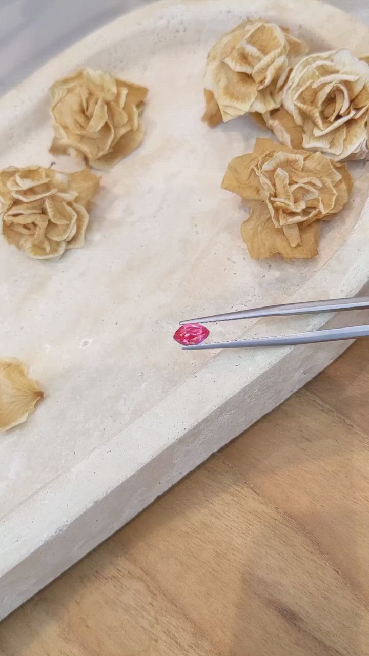 0.94 Ct. Reddish Pink Sapphire from Mozambique Size Video