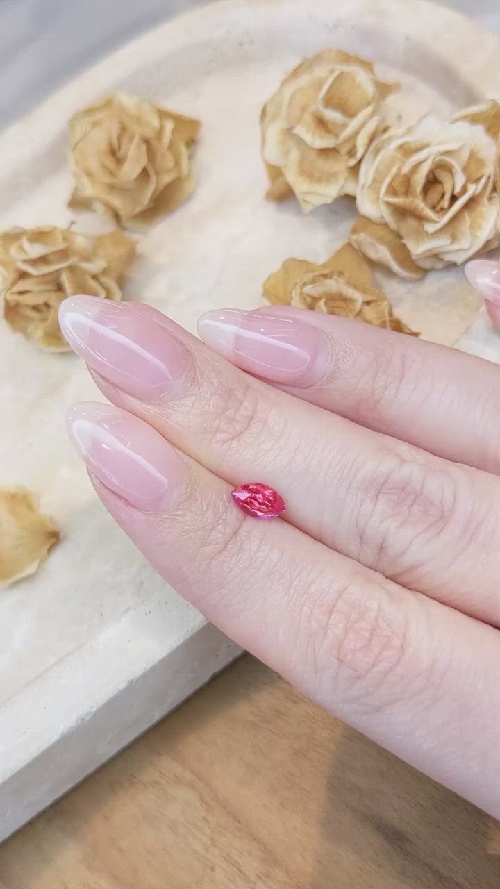 0.94 Ct. Reddish Pink Sapphire from Mozambique Size Video