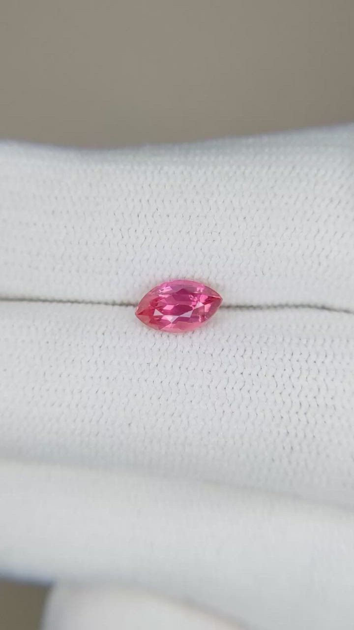 0.94 Ct. Reddish Pink Sapphire from Mozambique Size Video