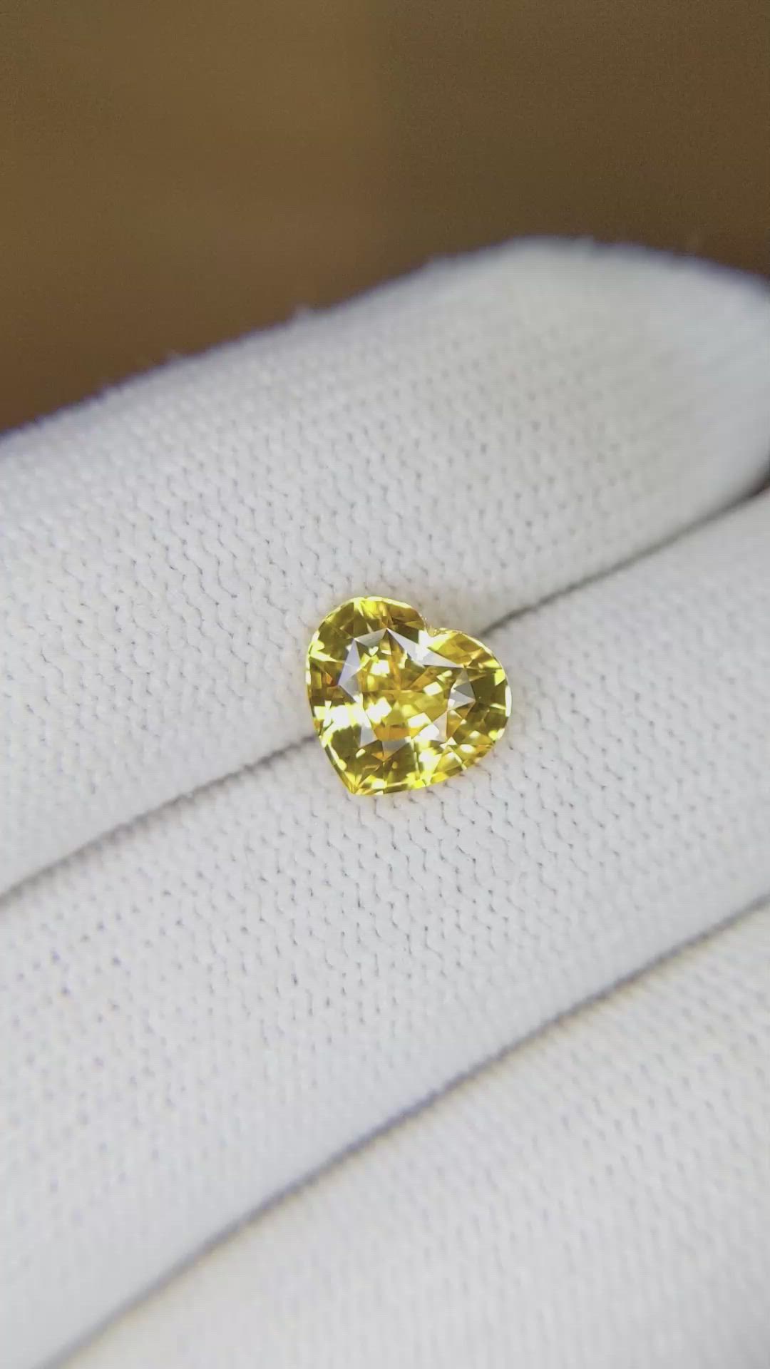 2.07 Ct. Yellow Sapphire from Ceylon (Sri Lanka) Size Video
