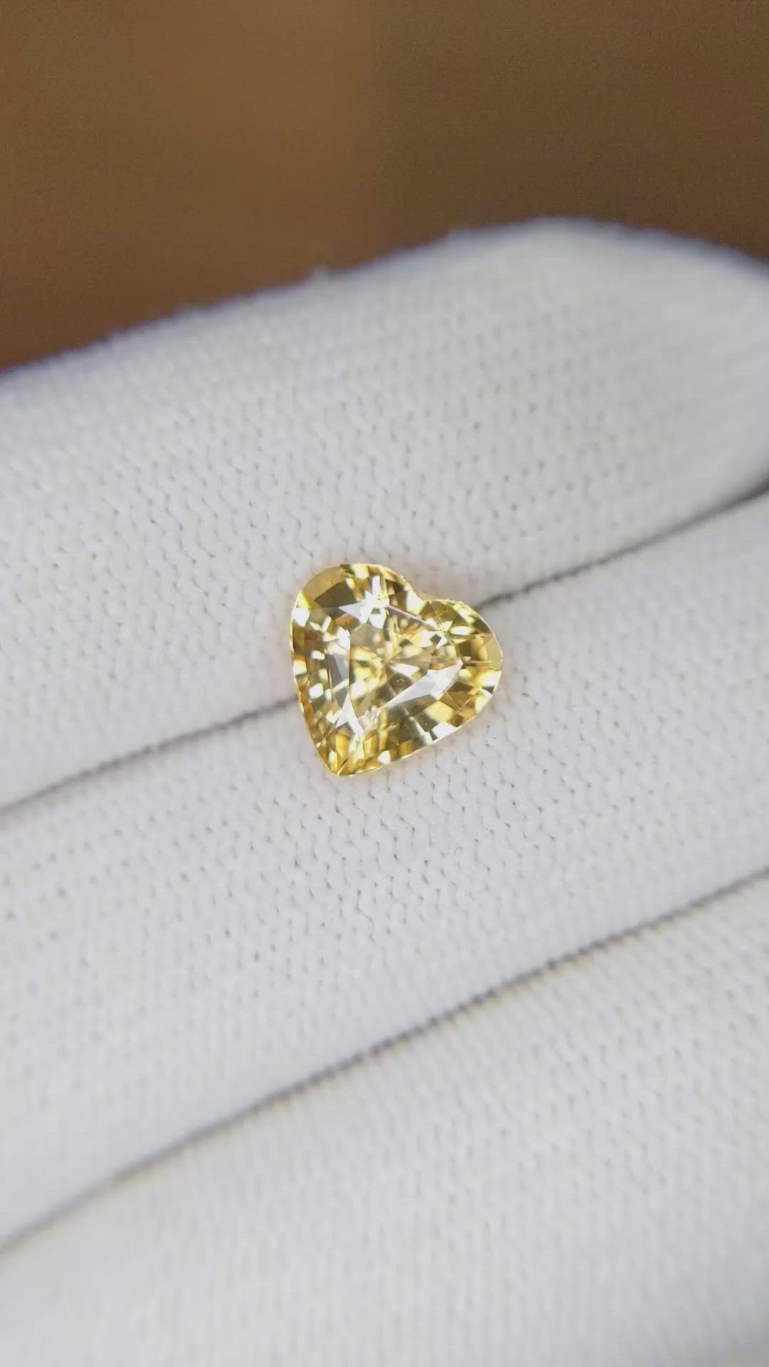 2.21 Ct. Orangish Yellow Sapphire from Ceylon (Sri Lanka) Size Video