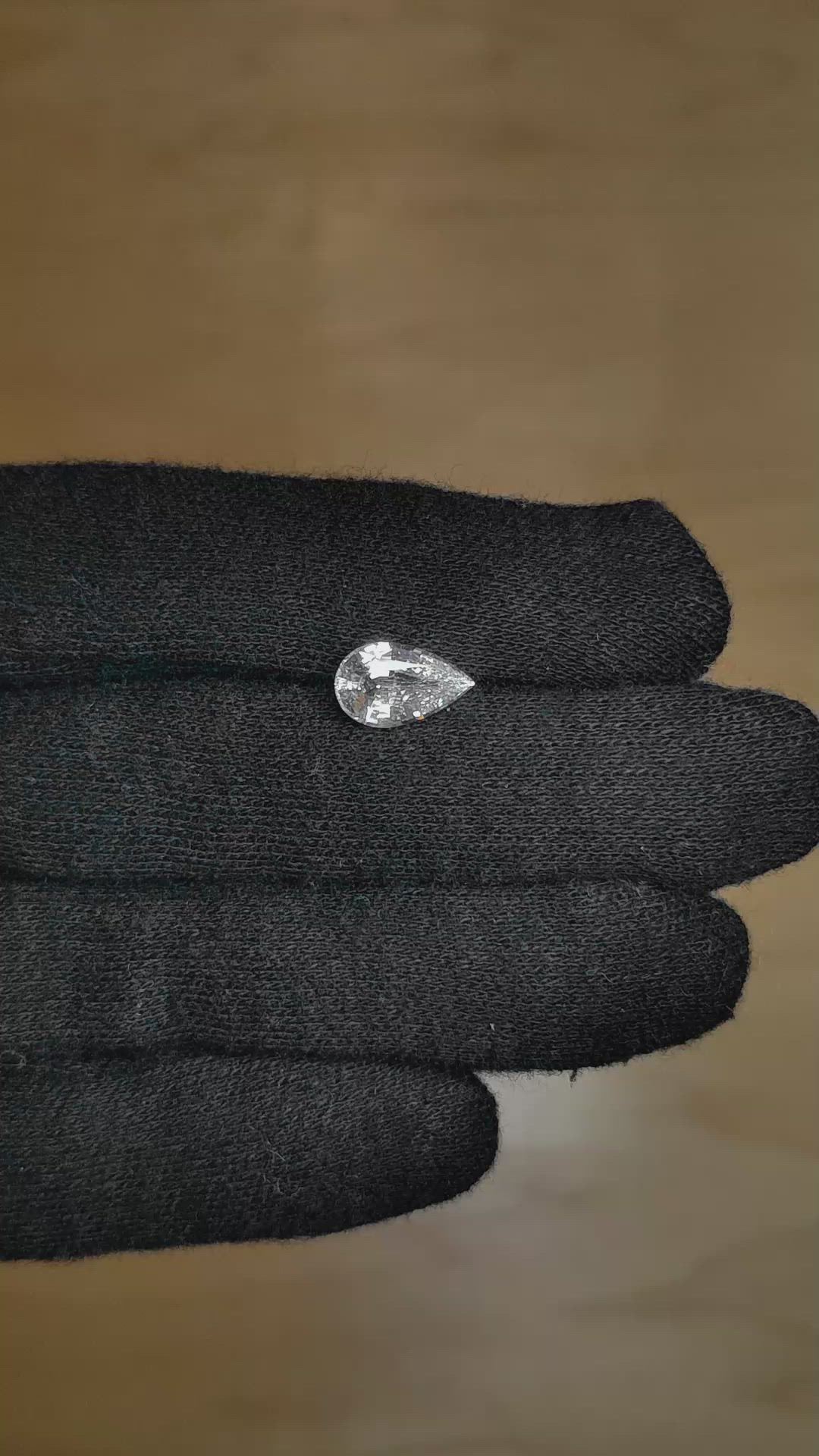 2.09 Ct. White Sapphire from Ceylon (Sri Lanka) Size Video