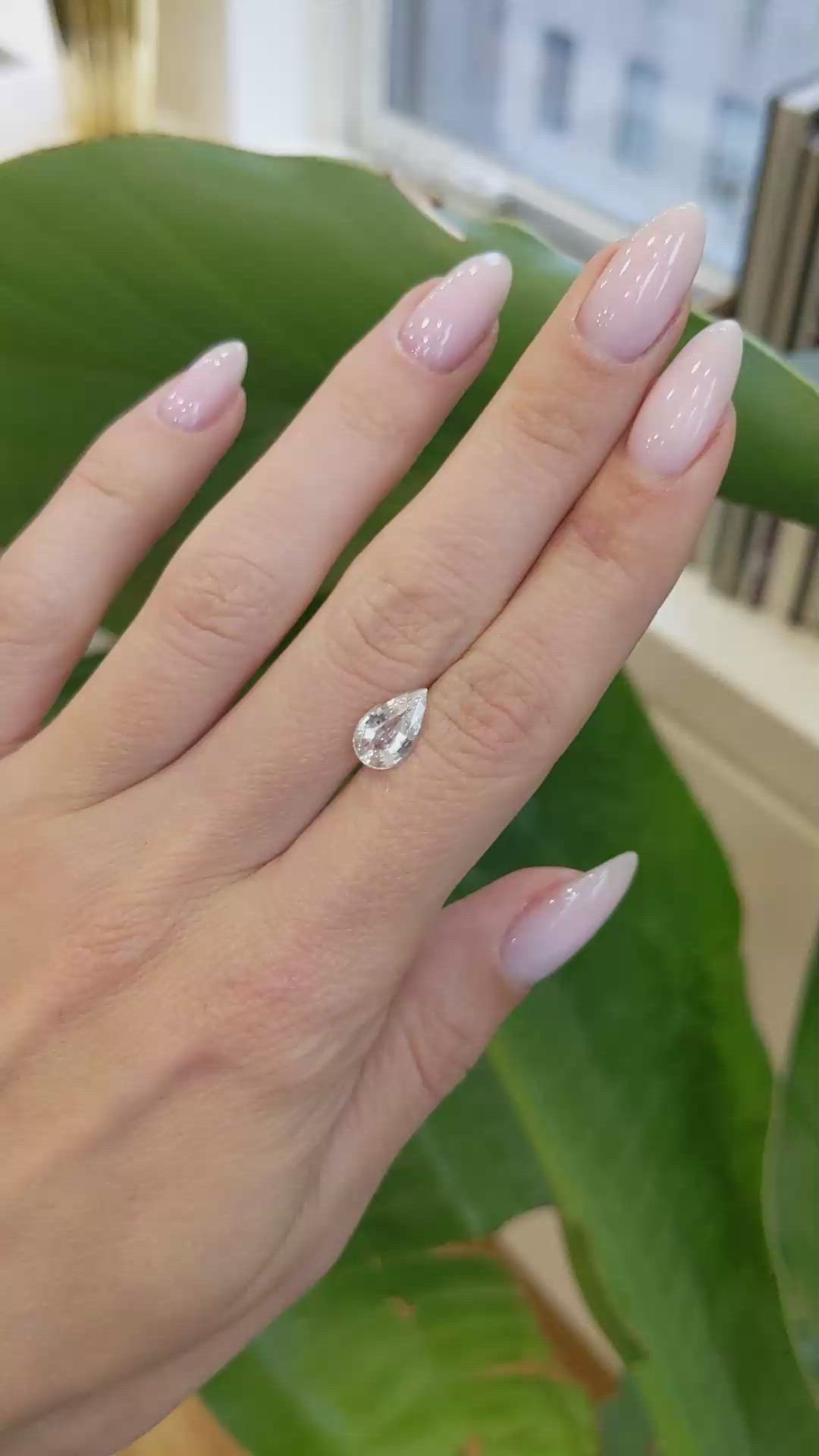 2.09 Ct. White Sapphire from Ceylon (Sri Lanka) Size Video