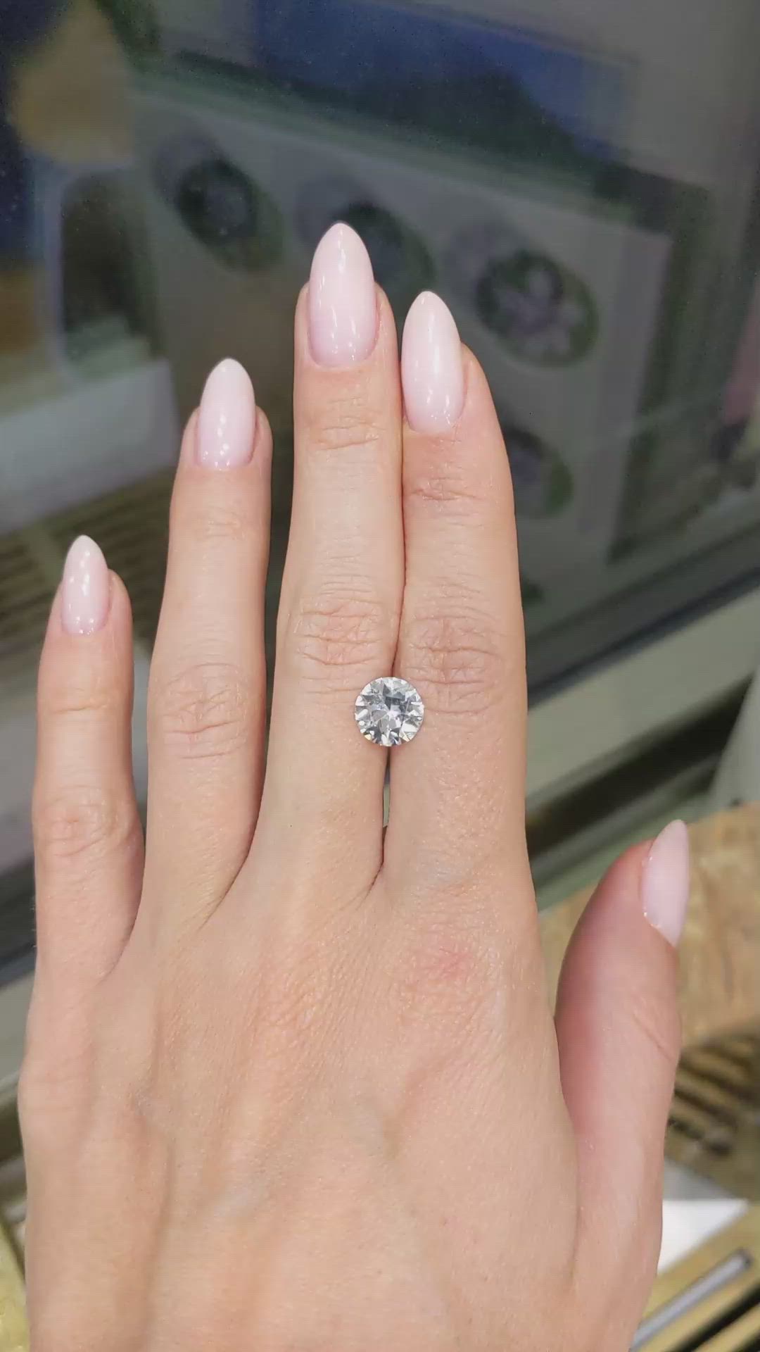 2.39 Ct. White Sapphire from Ceylon (Sri Lanka) Size Video