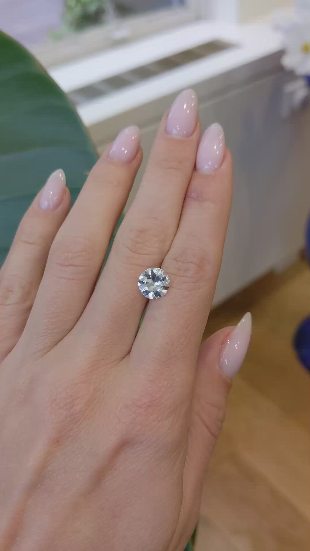 2.39 Ct. White Sapphire from Ceylon (Sri Lanka) Size Video
