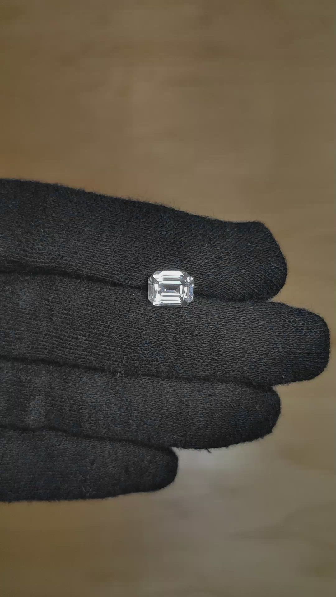 2.09 Ct. White Sapphire from Ceylon (Sri Lanka) Size Video