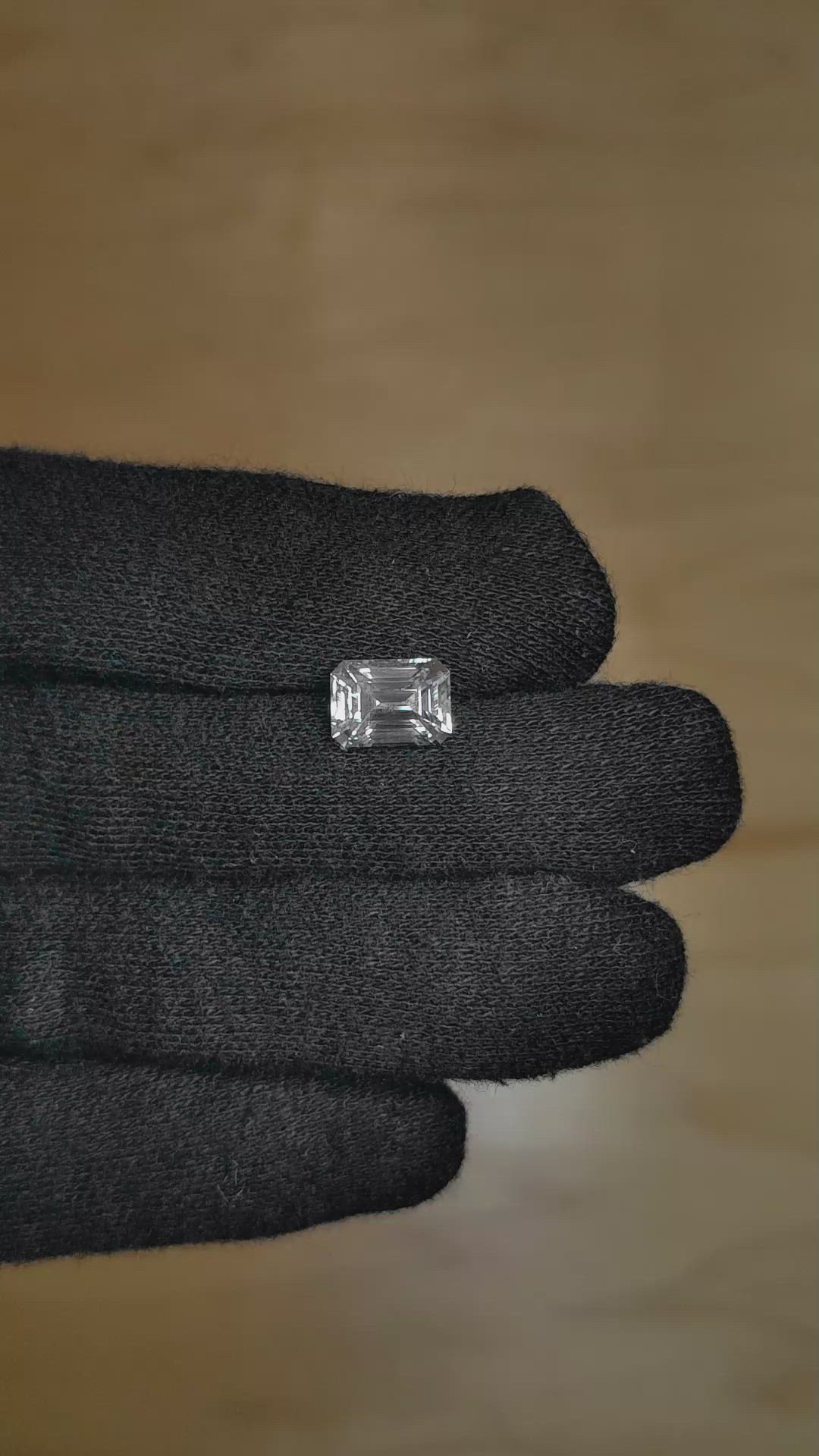 2.50 Ct. White Sapphire from Ceylon (Sri Lanka) Size Video