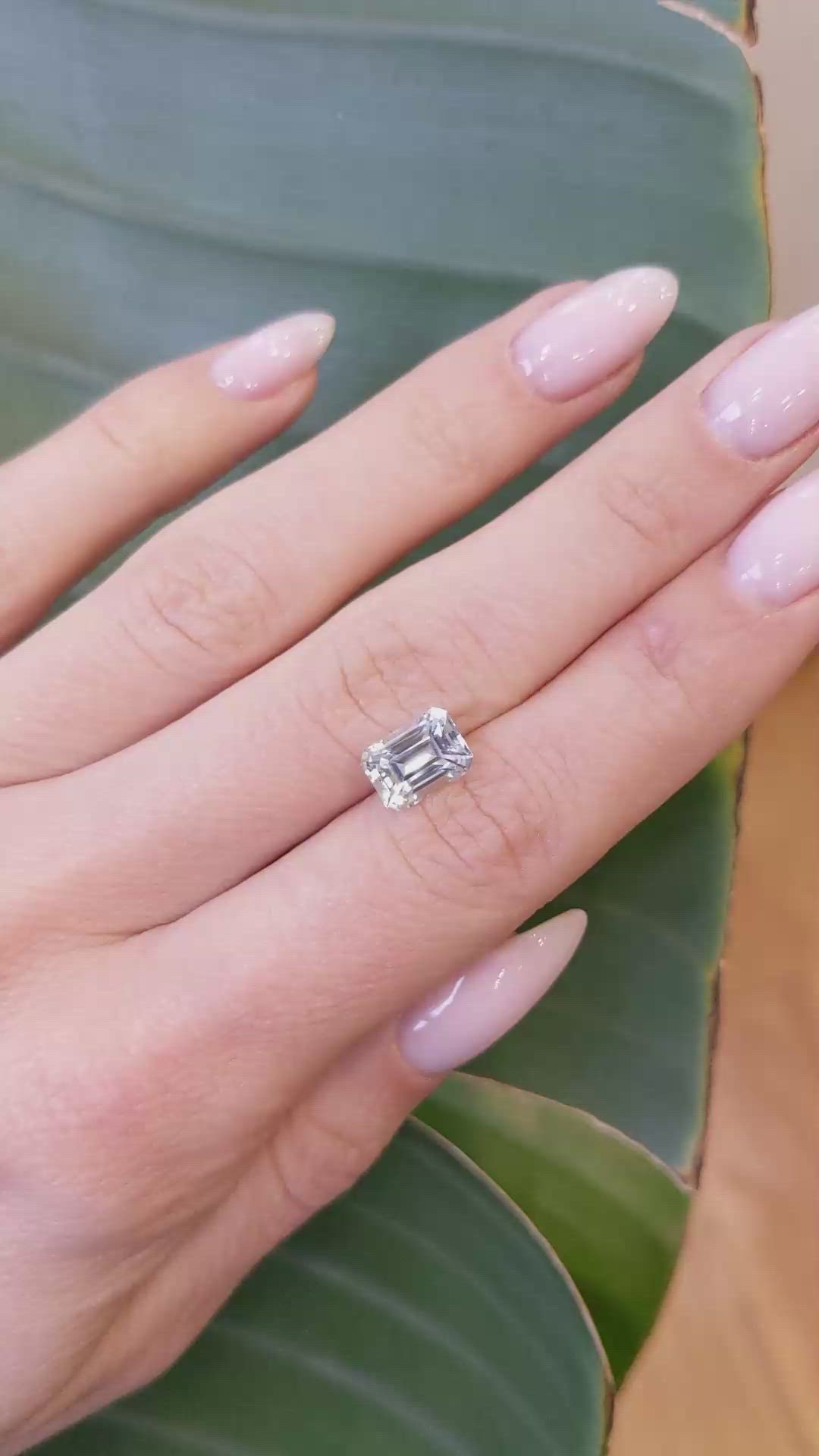 2.50 Ct. White Sapphire from Ceylon (Sri Lanka) Size Video