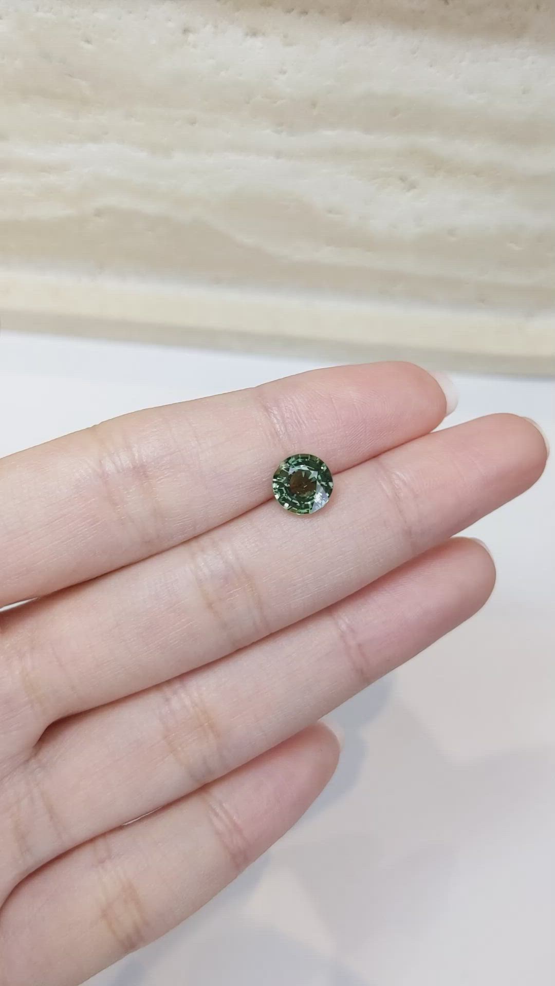 2.40 Ct. Green Sapphire from Ceylon (Sri Lanka) Size Video