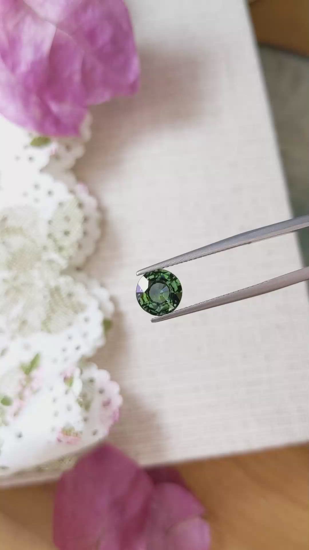 2.01 Ct. Bluish Green Sapphire from Ceylon (Sri Lanka) Size Video