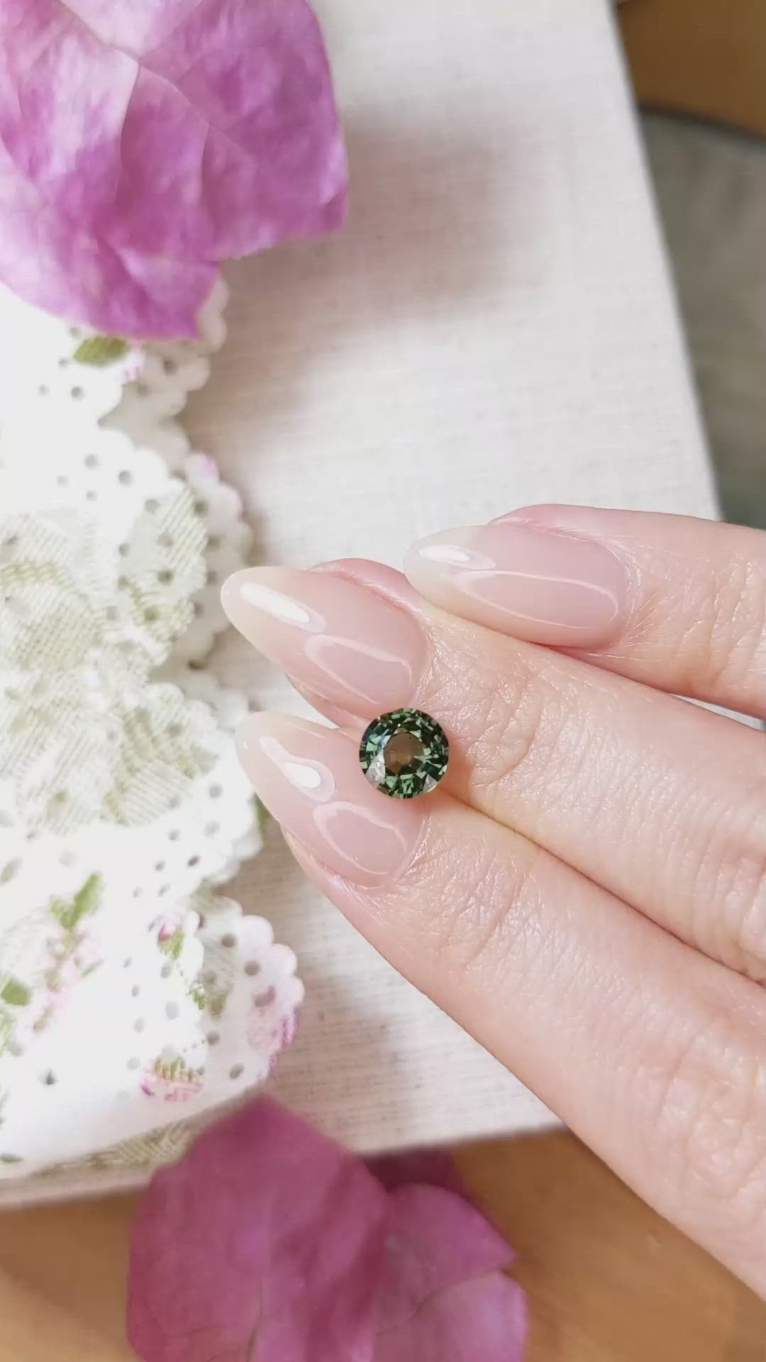 1.84 Ct. Green Sapphire from Ceylon (Sri Lanka) Size Video