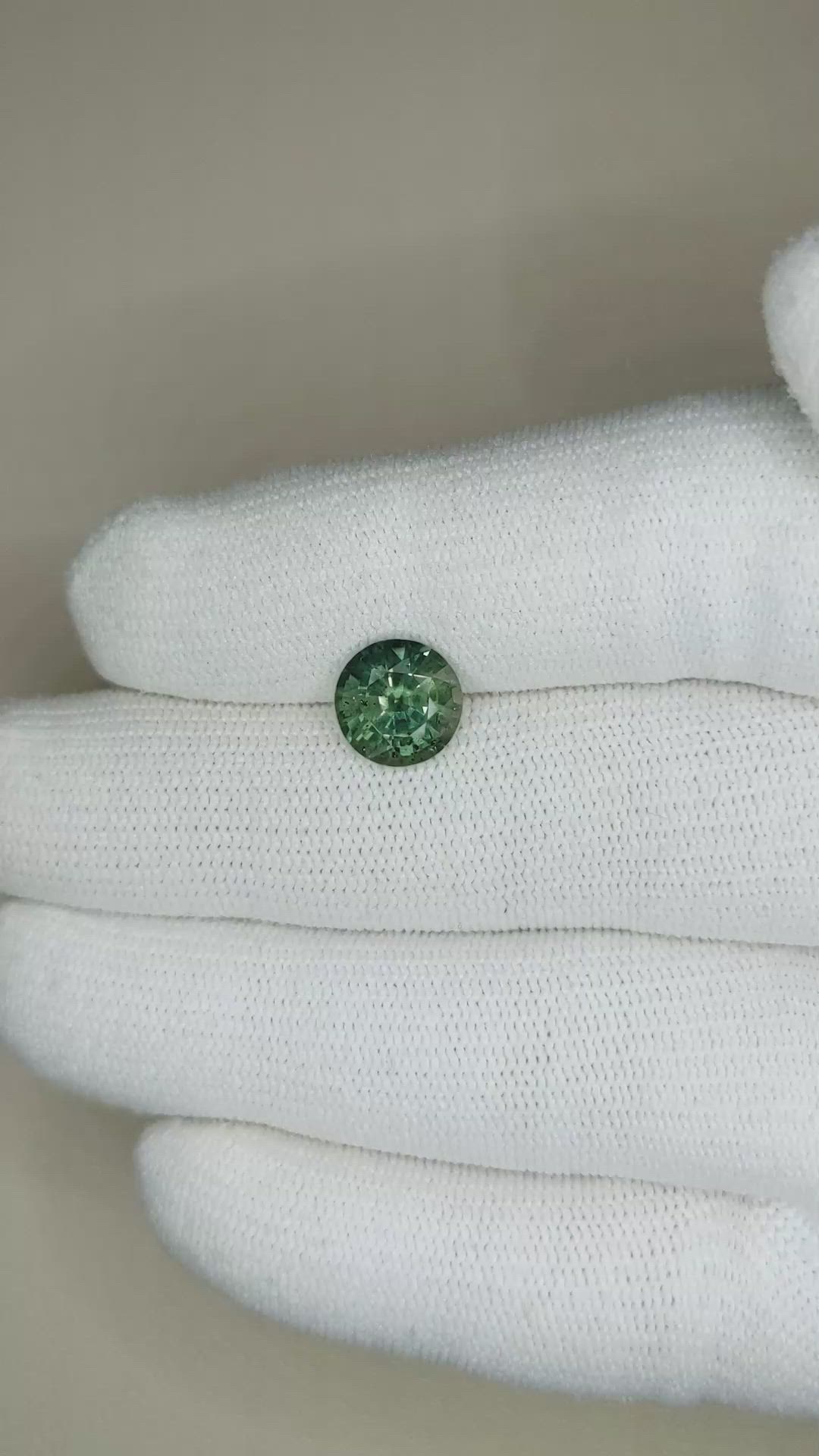 3.07 Ct. Bluish Green Sapphire from Ceylon (Sri Lanka) Size Video