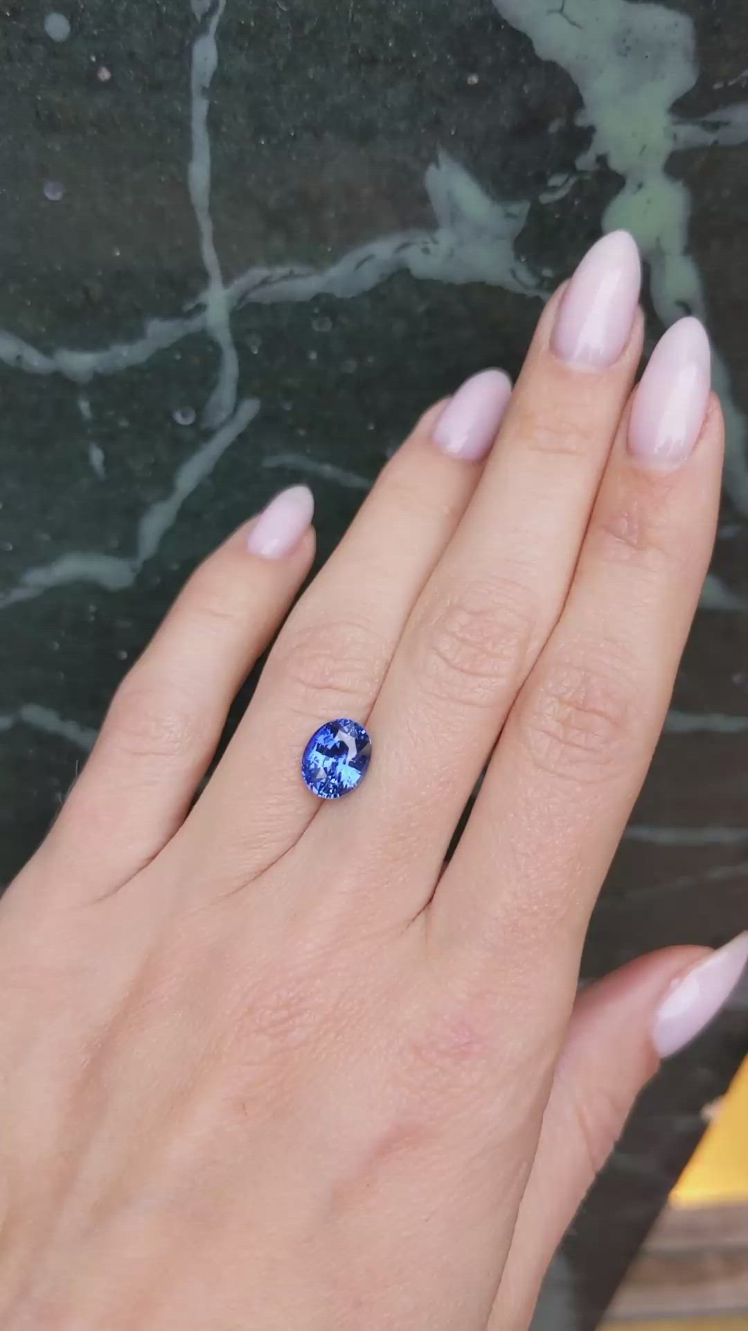 3.03 Ct. Blue Sapphire from Ceylon (Sri Lanka) Size Video