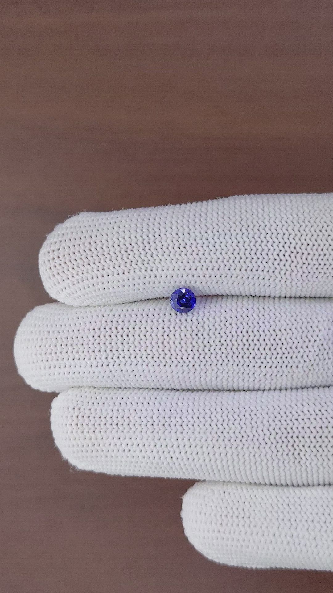 0.65 Ct. Purplish Blue Sapphire from Ceylon (Sri Lanka) Size Video