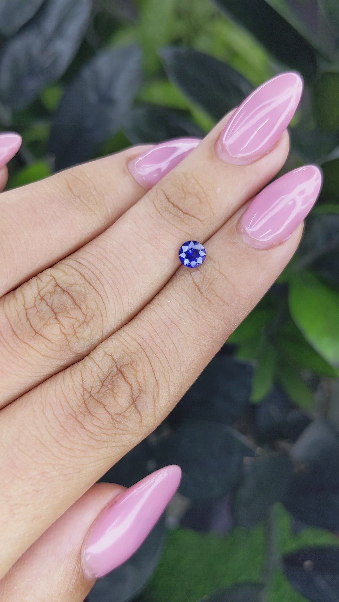 0.65 Ct. Purplish Blue Sapphire from Ceylon (Sri Lanka) Size Video