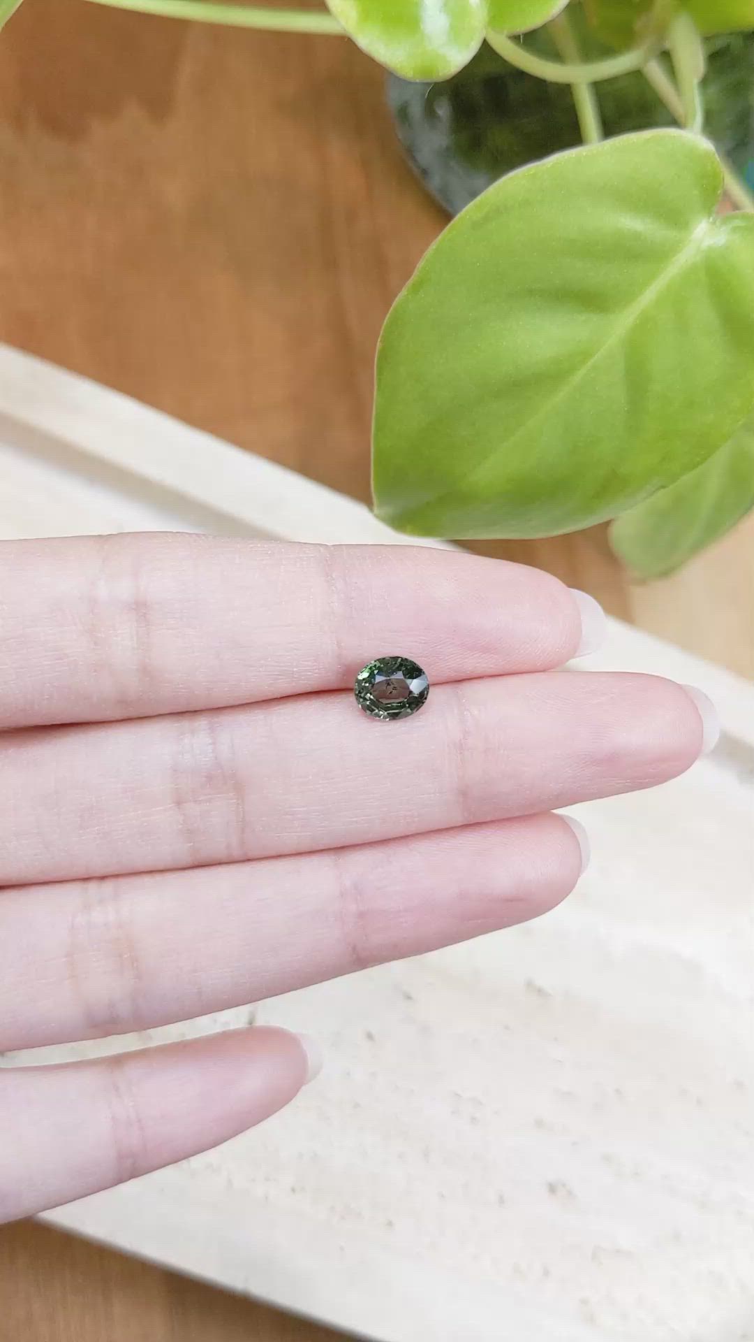 1.56 Ct. Green Sapphire from Ceylon (Sri Lanka) Size Video