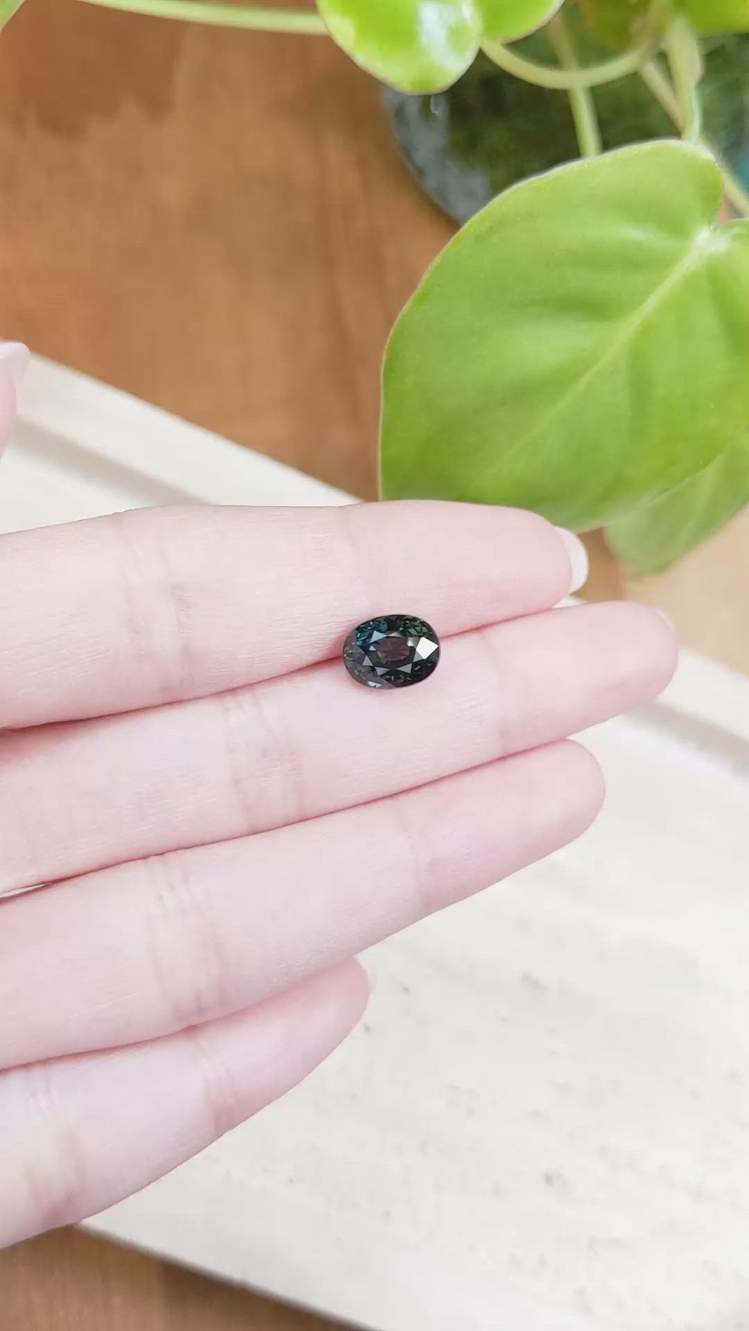 3.65 Ct. Bluish Green Sapphire from Ceylon (Sri Lanka) Size Video