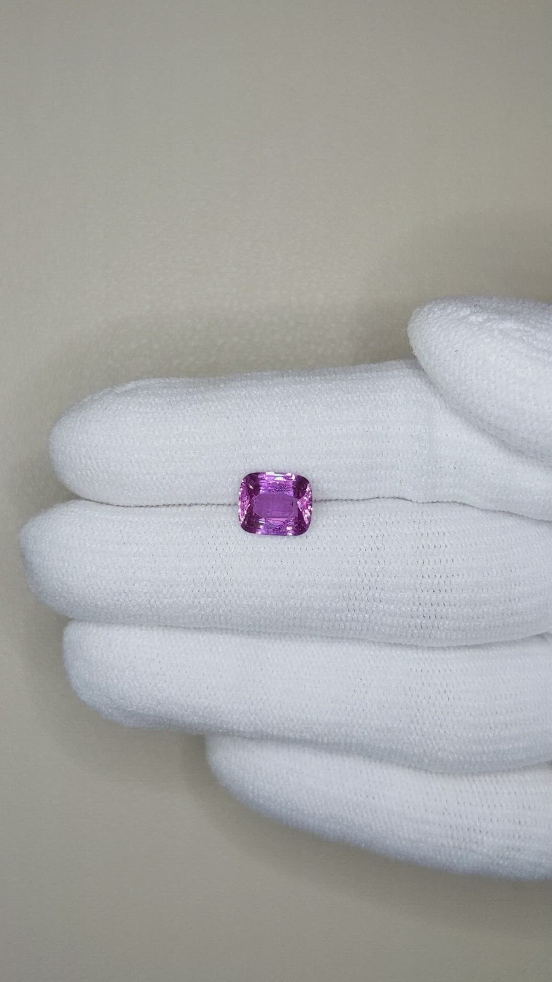 2.16 Ct. Purplish Pink Sapphire from Ceylon (Sri Lanka) Size Video
